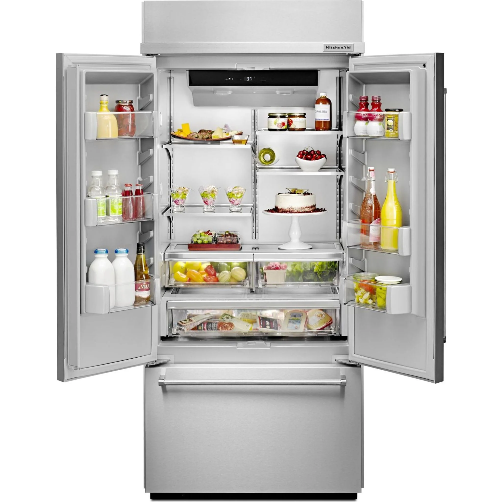 KitchenAid 20.8 cu.ft. 36" Width Built In Stainless Steel French Door Refrigerator with Platinum Interior Design - Stainless Steel (KBFN506ESS) - Image 42