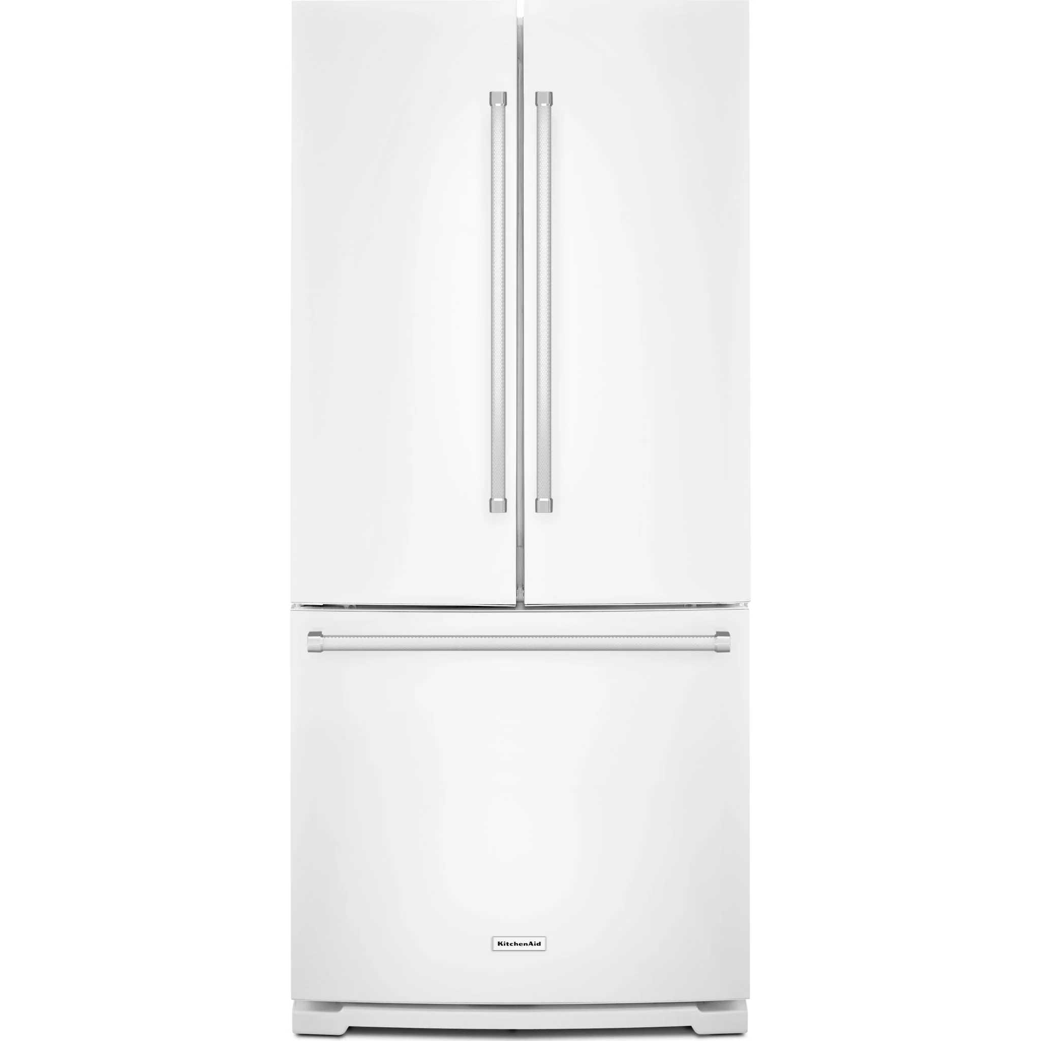 KitchenAid 20 cu.ft. 30" Width Standard Depth French Door Refrigerator with Interior Dispense - White (KRFF300EWH) - Image 4