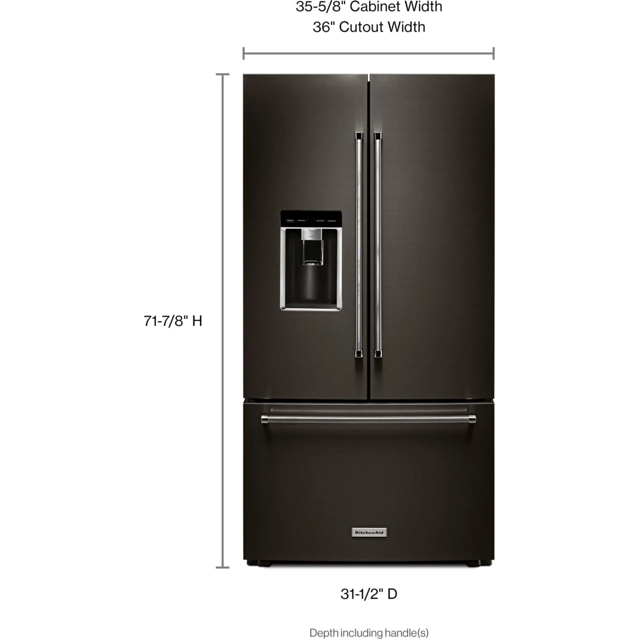 KitchenAid 23.8 cu. ft. 36" Counter-Depth French Door Platinum Interior Refrigerator with PrintShieldFinish -Black Stainless (KRFC704FBS) - Image 22