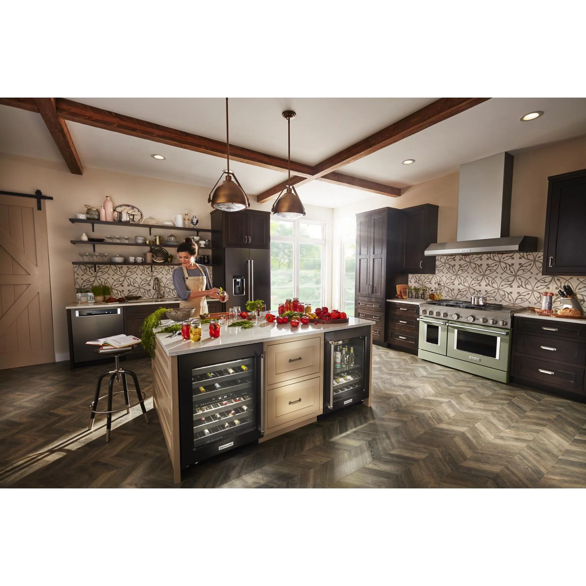 KitchenAid 23.8 cu. ft. 36" Counter-Depth French Door Platinum Interior Refrigerator with PrintShieldFinish -Black Stainless (KRFC704FBS) - Image 6