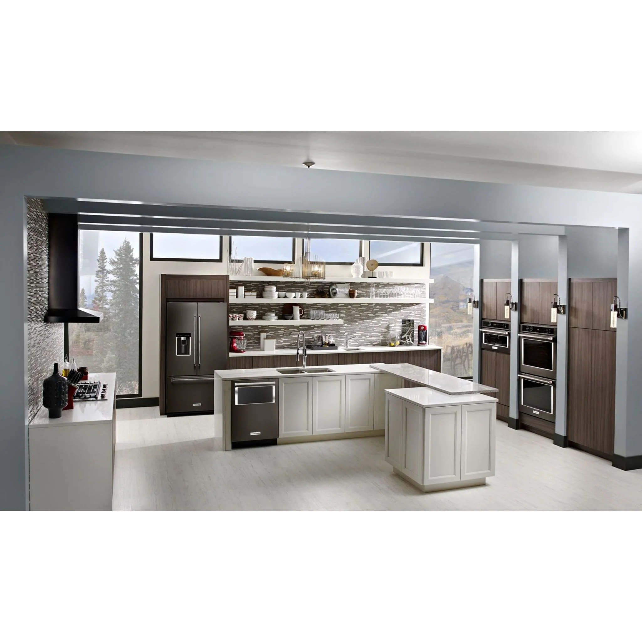 KitchenAid 23.8 cu. ft. 36" Counter-Depth French Door Platinum Interior Refrigerator with PrintShieldFinish -Black Stainless (KRFC704FBS) - Image 9