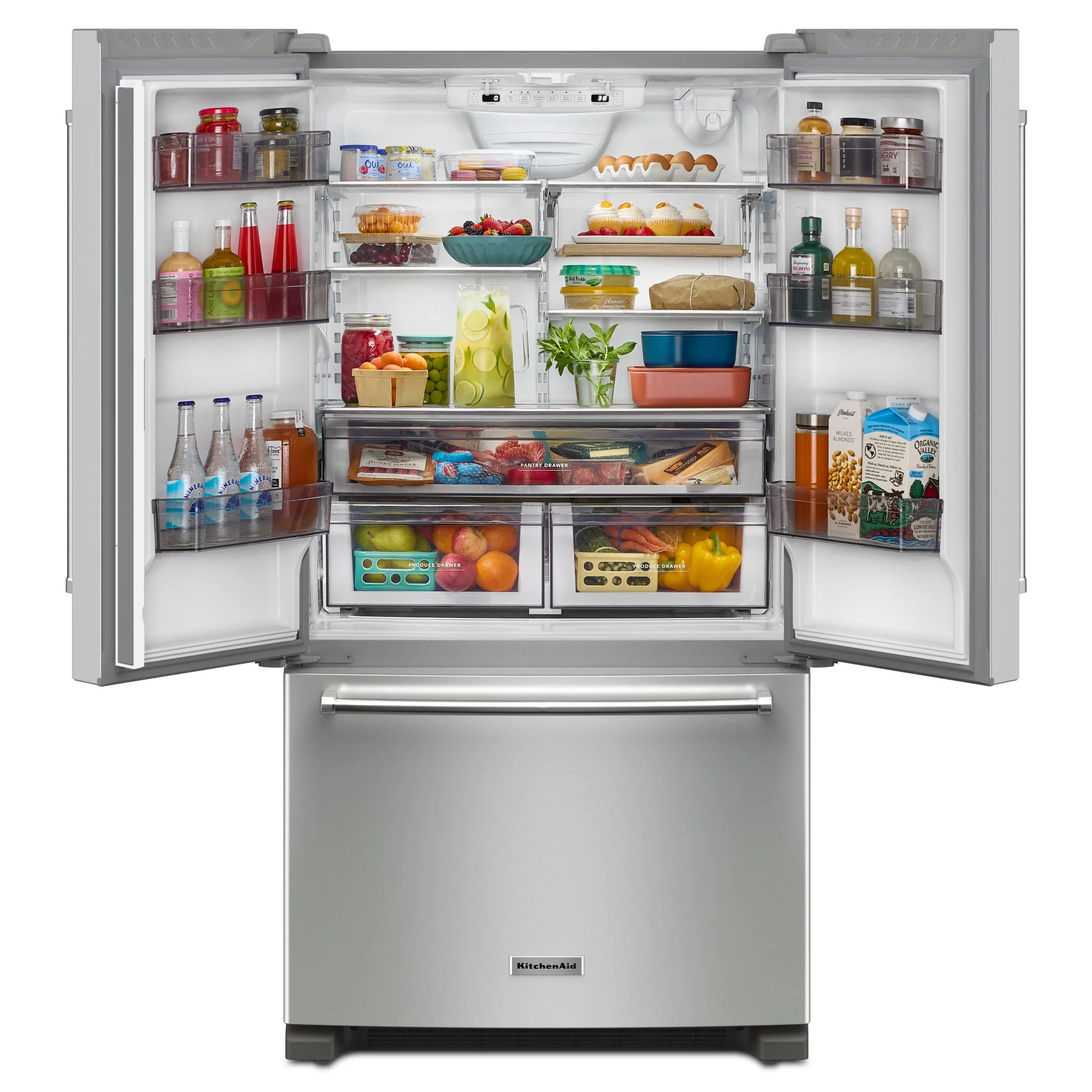 KitchenAid 20 cu. ft. 36-Inch Width Counter-Depth French Door Refrigerator with Interior Dispense -Fingerprint Resistant Stainless Steel (KRFC136RPS) - Image 3