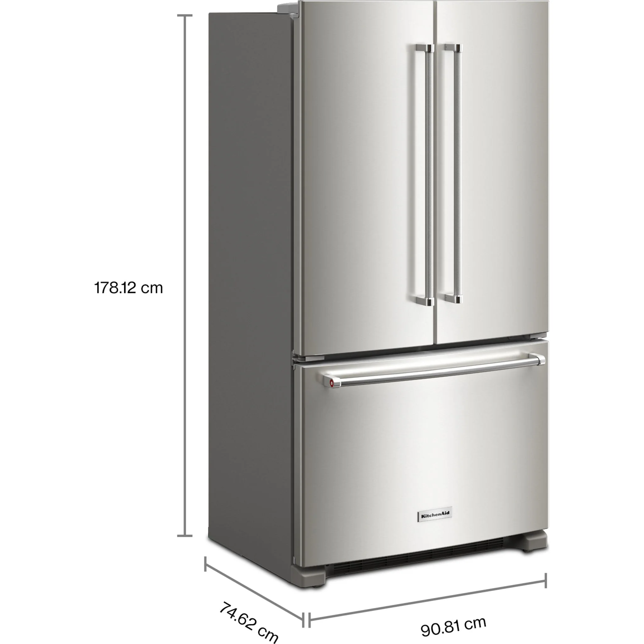 KitchenAid 20 cu. ft. 36-Inch Width Counter-Depth French Door Refrigerator with Interior Dispense -Fingerprint Resistant Stainless Steel (KRFC136RPS) - Image 9