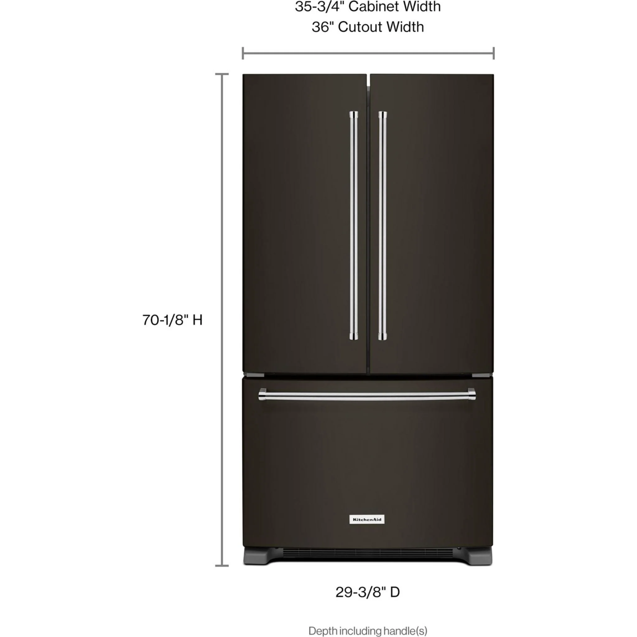 KitchenAid  20 cu. ft. 36" Width Counter-Depth French Door Refrigerator with Interior Dispense and PrintShield Finish (KRFC300EBS) - Image 15