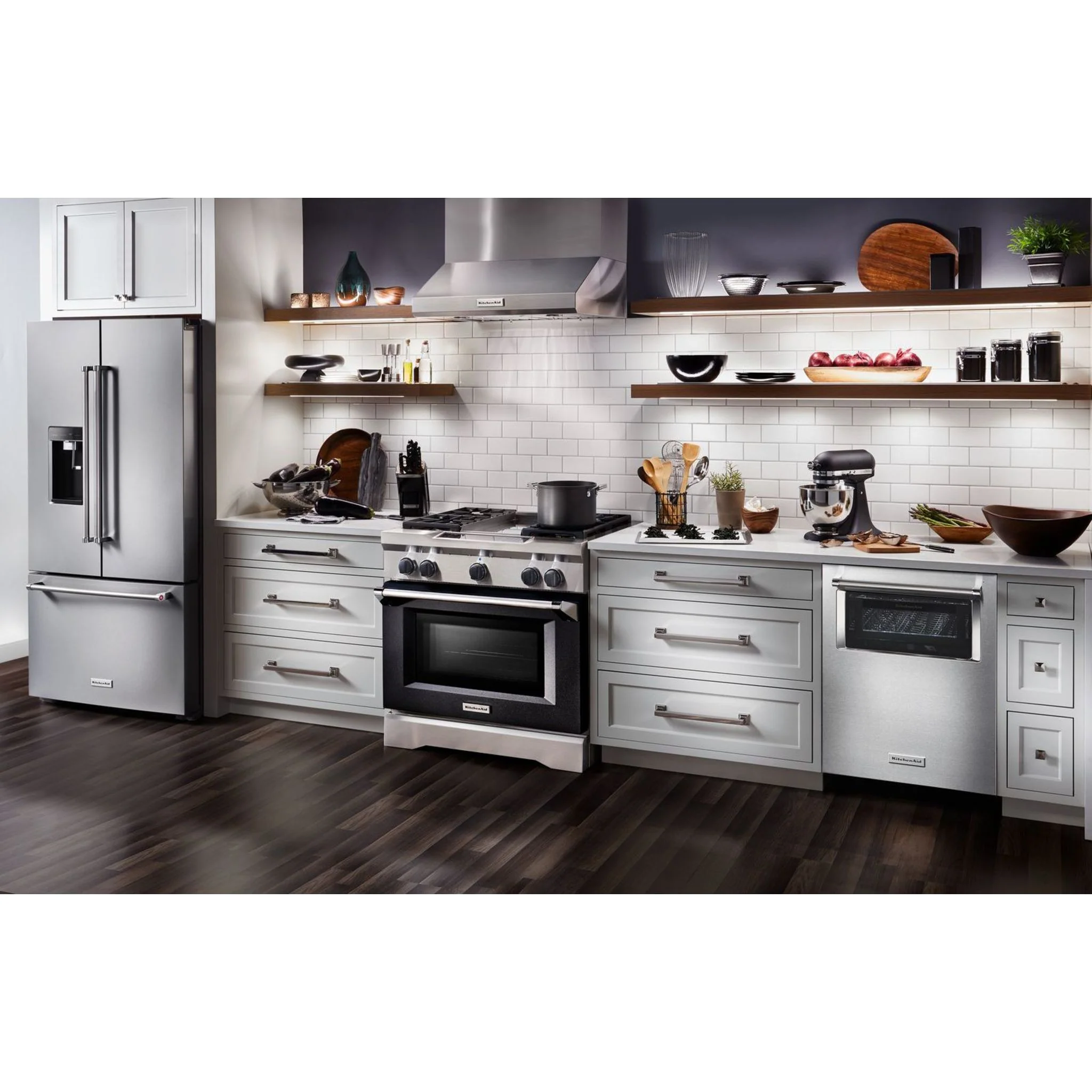KitchenAid 23.8 cu. ft. 36" Counter-Depth French Door Platinum Interior Refrigerator with PrintShieldFinish -Stainless Steel (KRFC704FPS) - Image 7
