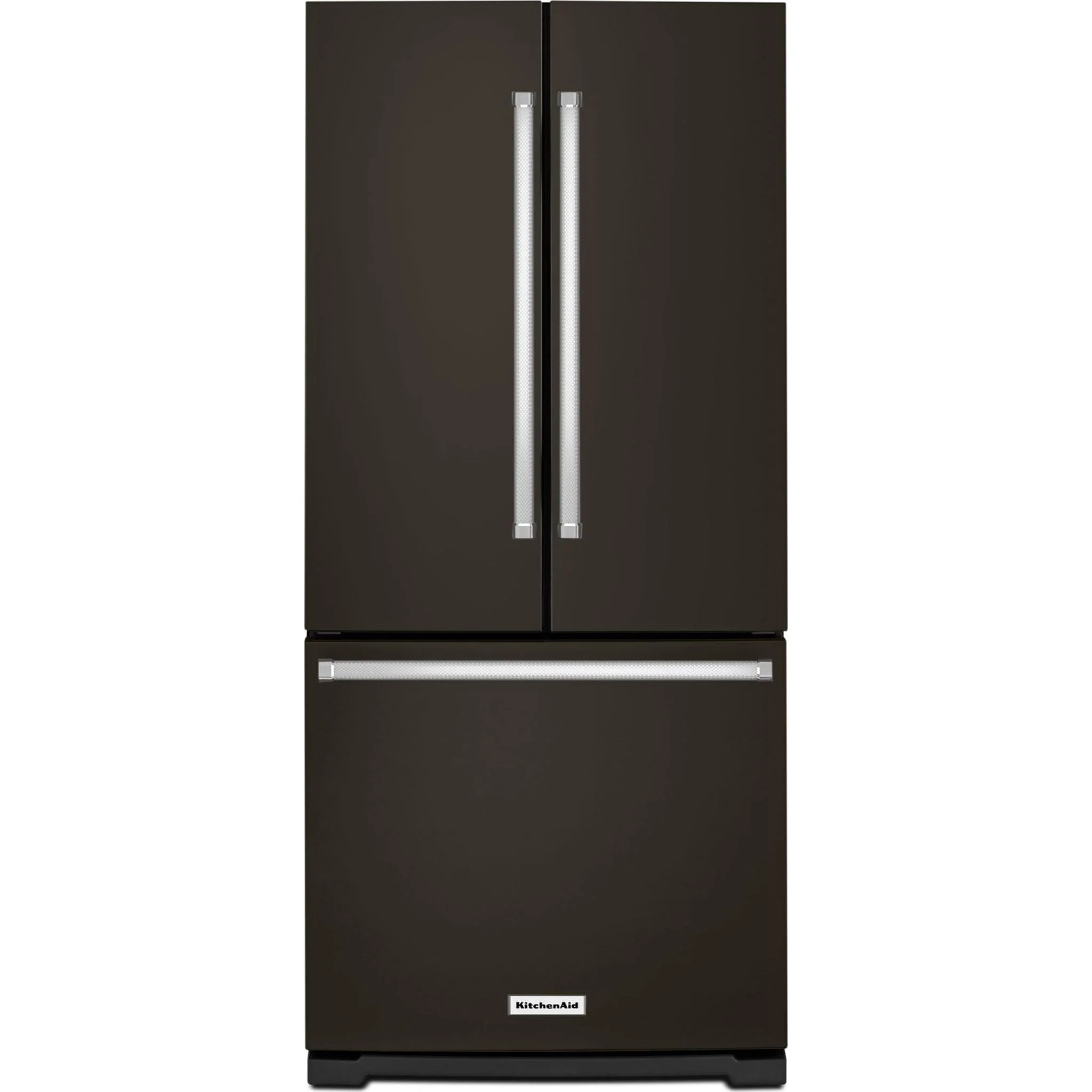 KitchenAid 20 cu.ft. 30" Width Standard Depth French Door Refrigerator with Interior Dispense - Black Stainless (KRFF300EBS) - Image 3