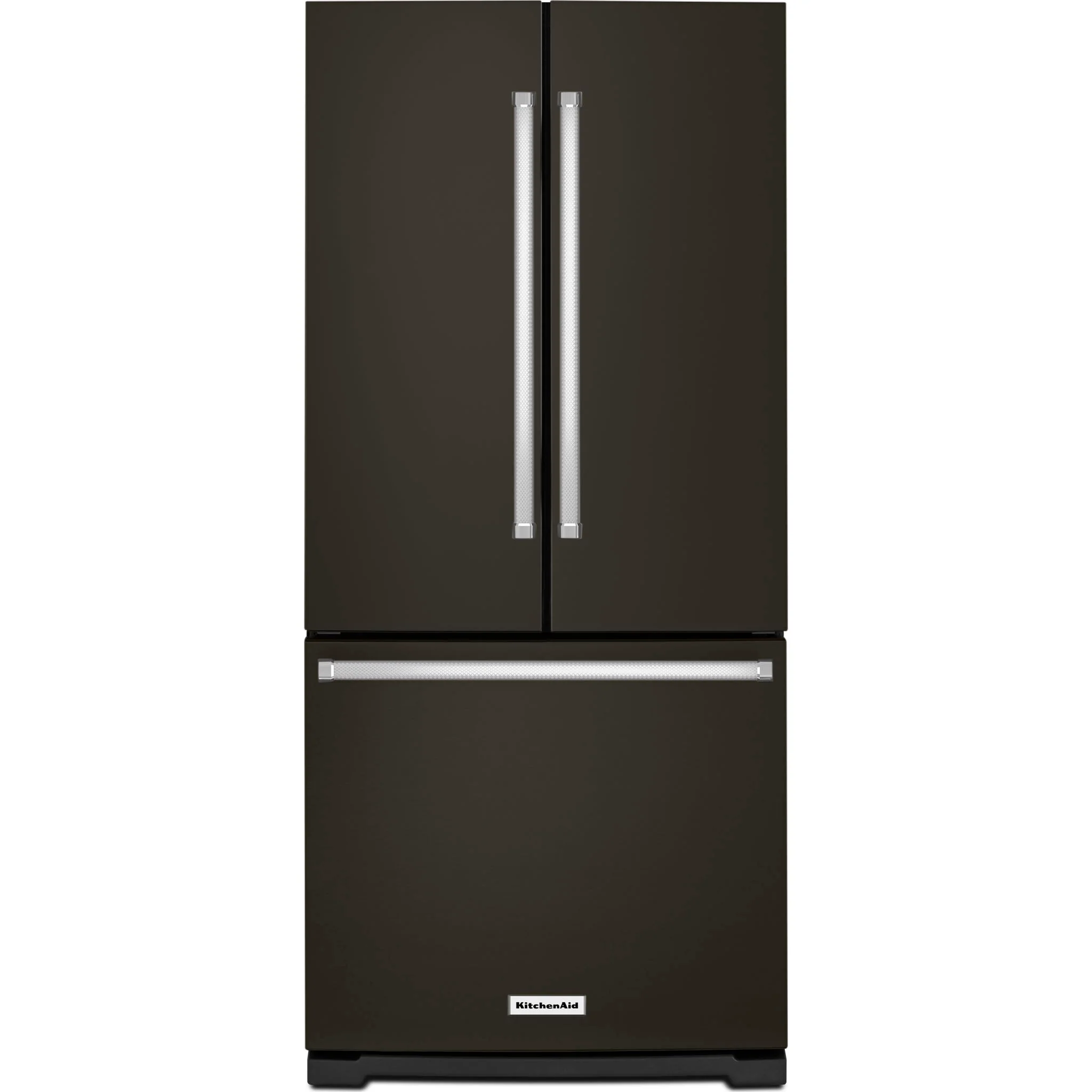 KitchenAid 20 cu.ft. 30" Width Standard Depth French Door Refrigerator with Interior Dispense - Black Stainless (KRFF300EBS) - Image 4