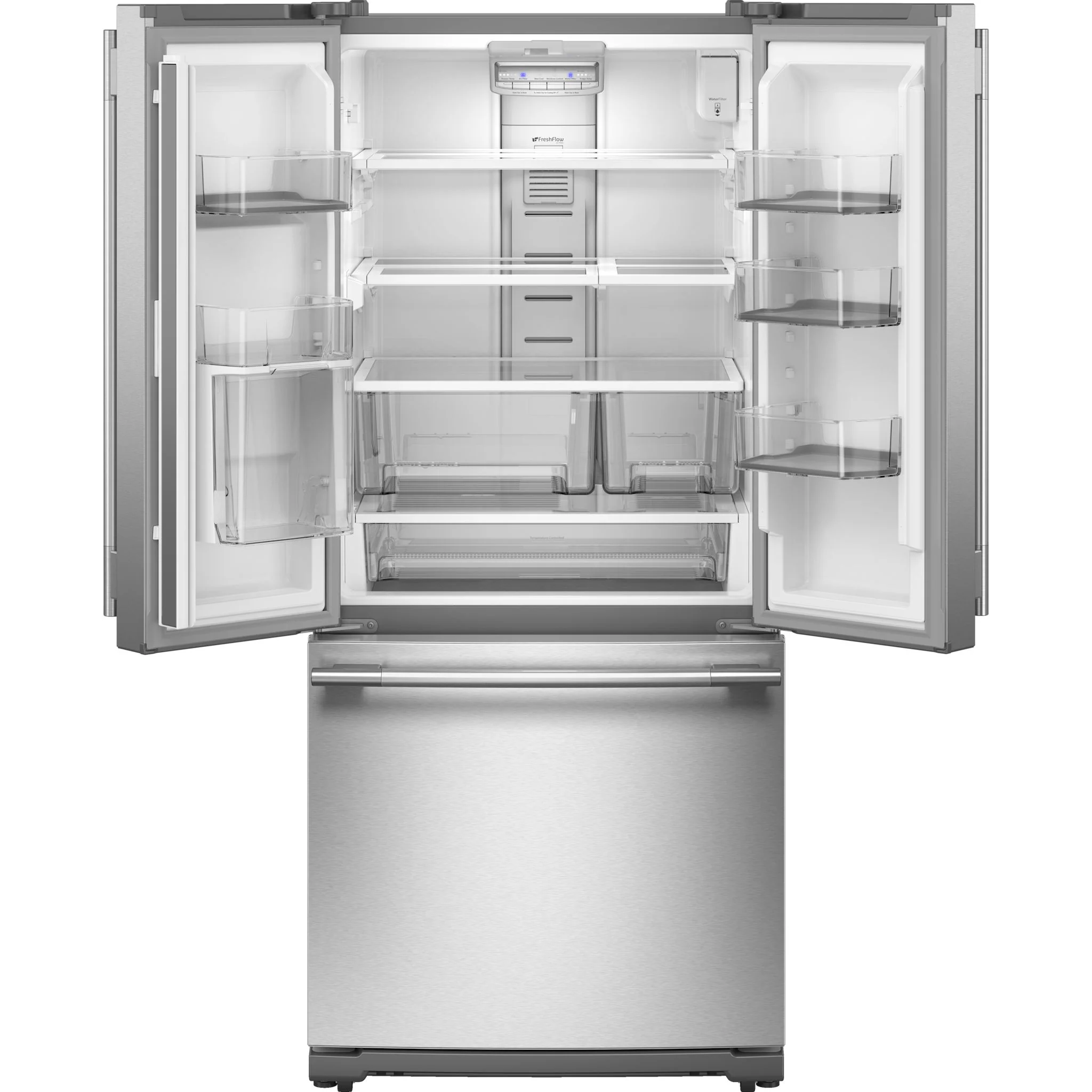 KitchenAid 20 cu. Ft. 30-Inch Width Standard Depth French Door Refrigerator with PrintShield Finish and Interior Dispense -PrintShield Stainless (KRFF330SPS) - Image 3