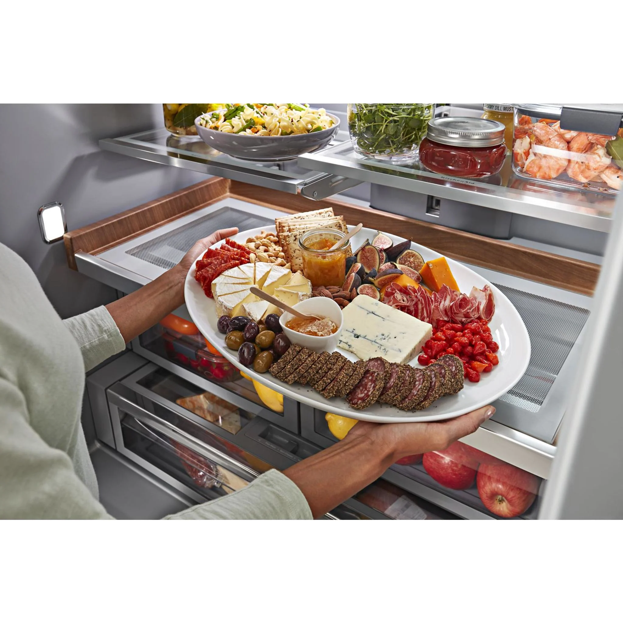 KitchenAid 26.8 cu.ft. Standard-Depth French Door Refrigerator with Exterior Ice and Water Dispenser - Black Stainless (KRFF577KBS) - Image 20