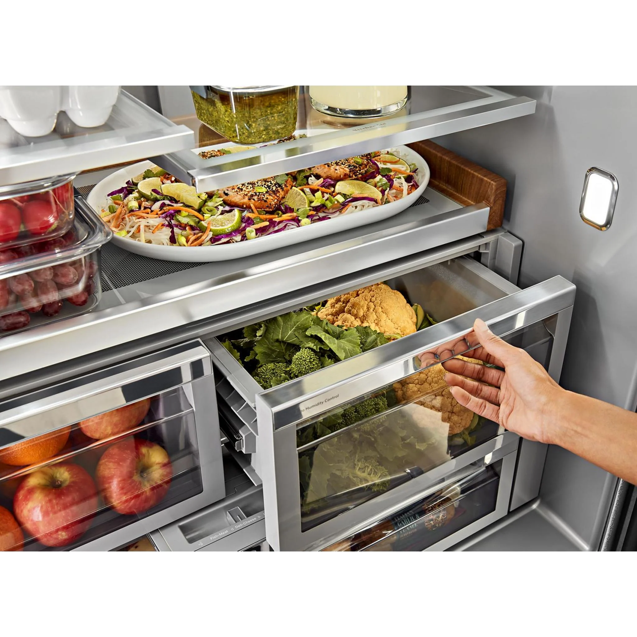 KitchenAid 26.8 cu.ft. Standard-Depth French Door Refrigerator with Exterior Ice and Water Dispenser - Black Stainless (KRFF577KBS) - Image 21