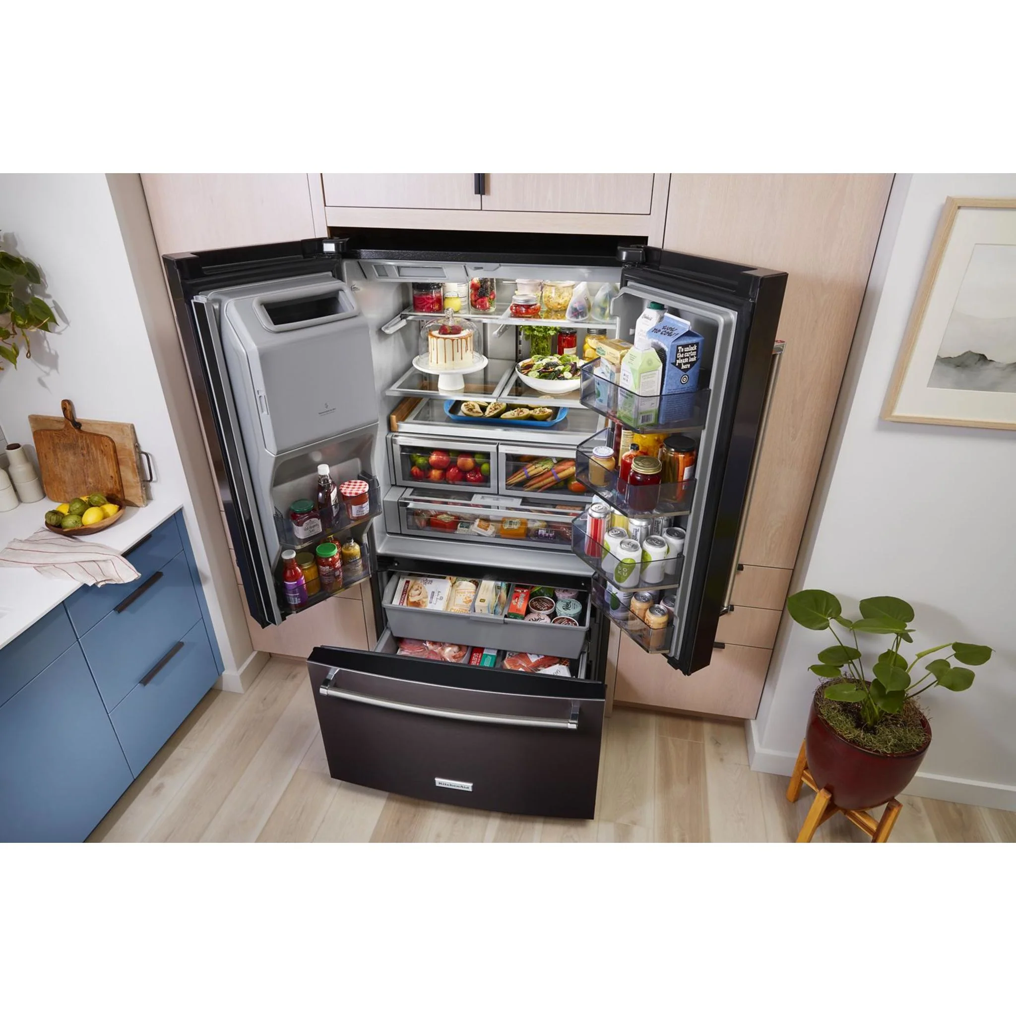 KitchenAid 26.8 cu.ft. Standard-Depth French Door Refrigerator with Exterior Ice and Water Dispenser - Stainless Steel with PrintShield™ Finish (KRFF577KPS) - Image 13