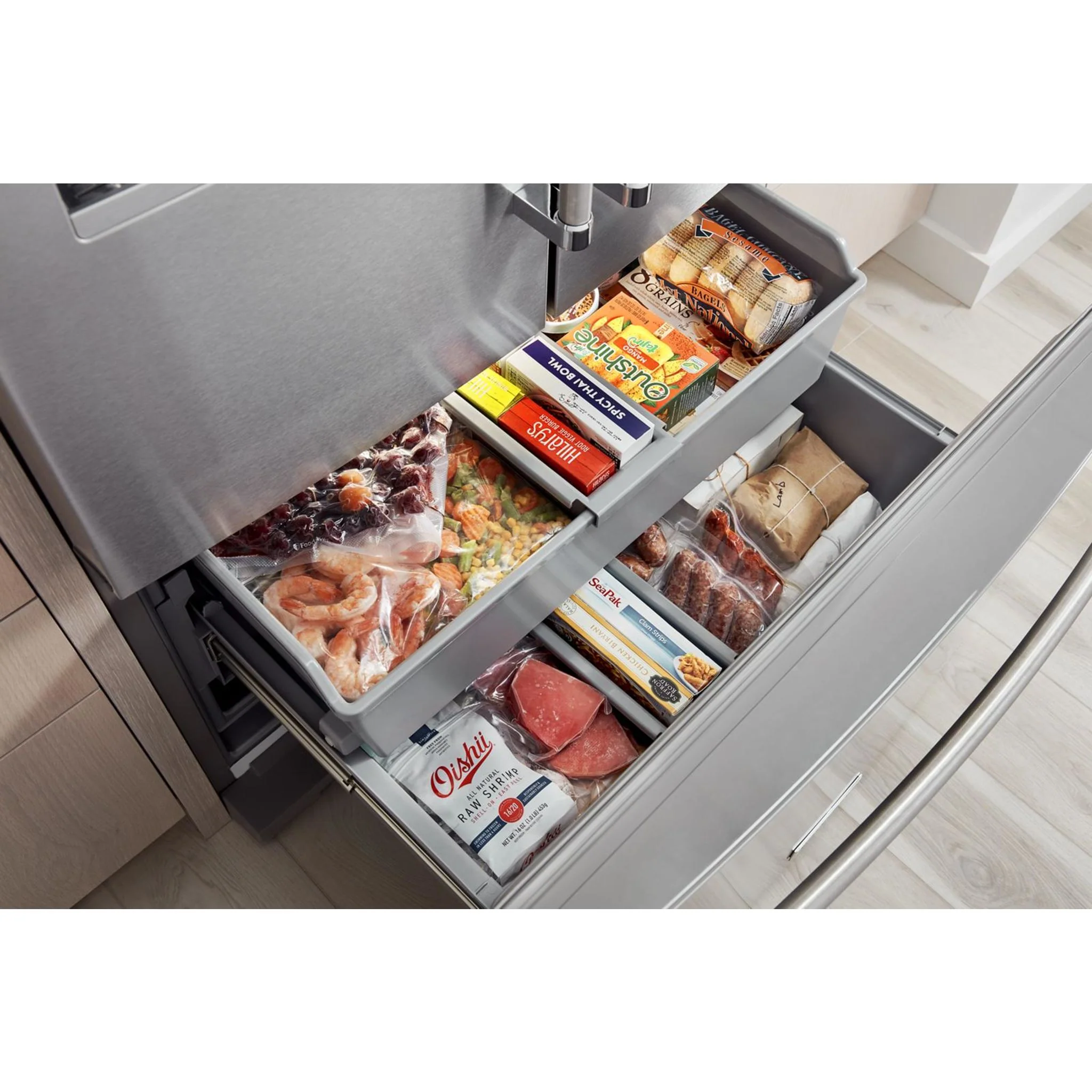 KitchenAid 26.8 cu.ft. Standard-Depth French Door Refrigerator with Exterior Ice and Water Dispenser - Stainless Steel with PrintShield™ Finish (KRFF577KPS) - Image 16