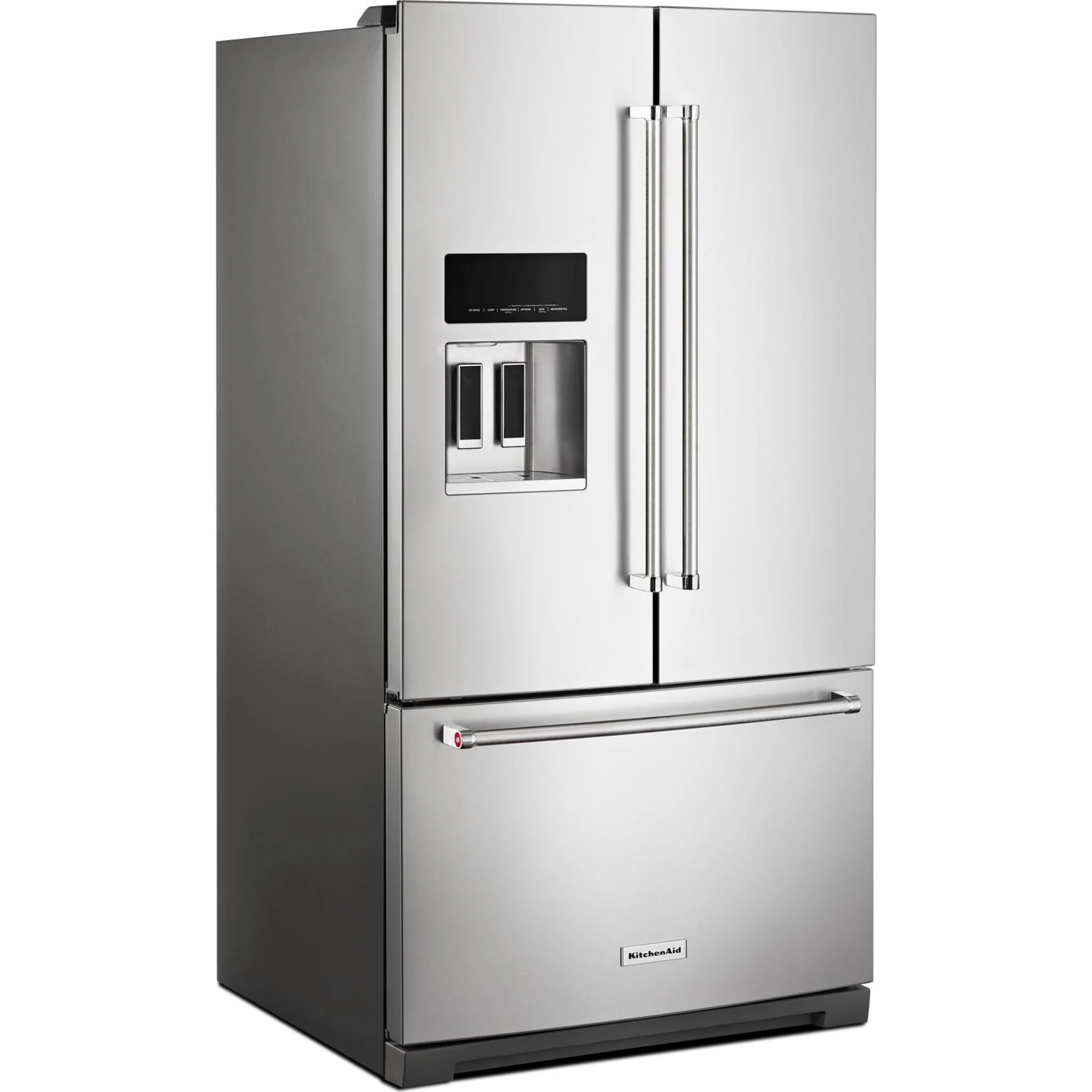 KitchenAid 26.8 cu.ft. Standard-Depth French Door Refrigerator with Exterior Ice and Water Dispenser - Stainless Steel with PrintShield™ Finish (KRFF577KPS) - Image 2