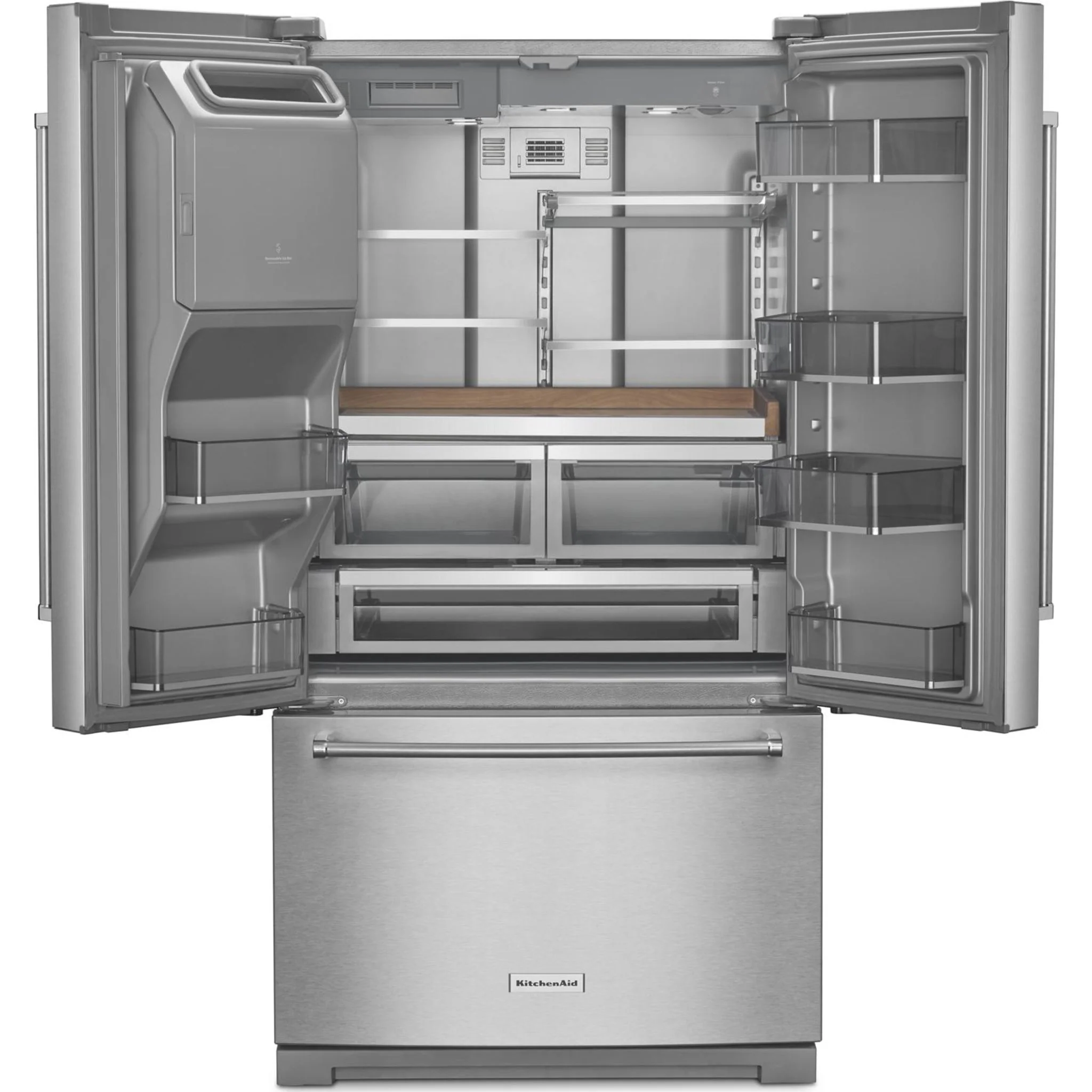 KitchenAid 26.8 cu.ft. Standard-Depth French Door Refrigerator with Exterior Ice and Water Dispenser - Stainless Steel with PrintShield™ Finish (KRFF577KPS) - Image 5