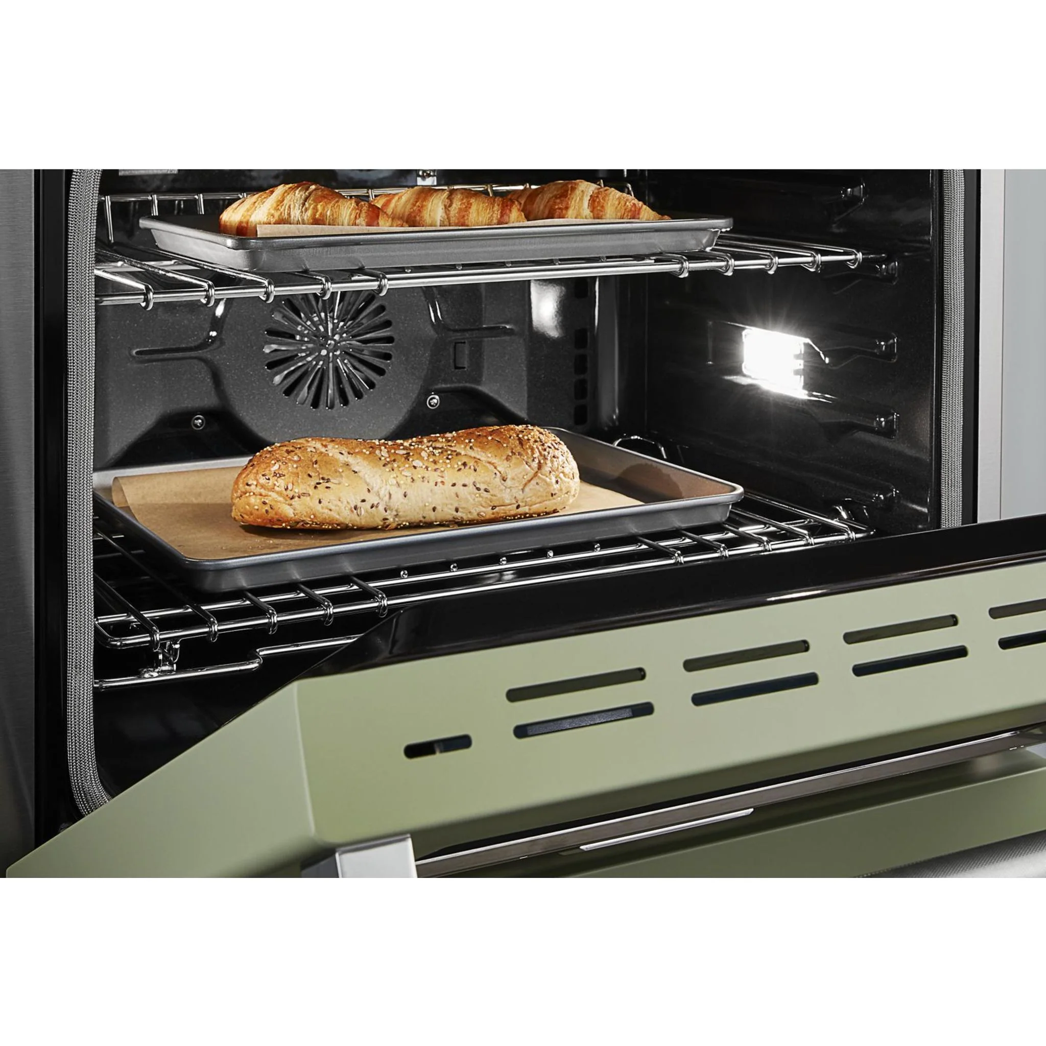 KitchenAid  30'' Smart Commercial-Style Gas Range with 4 Burners - Avocado Cream (KFGC500JAV) - Image 11