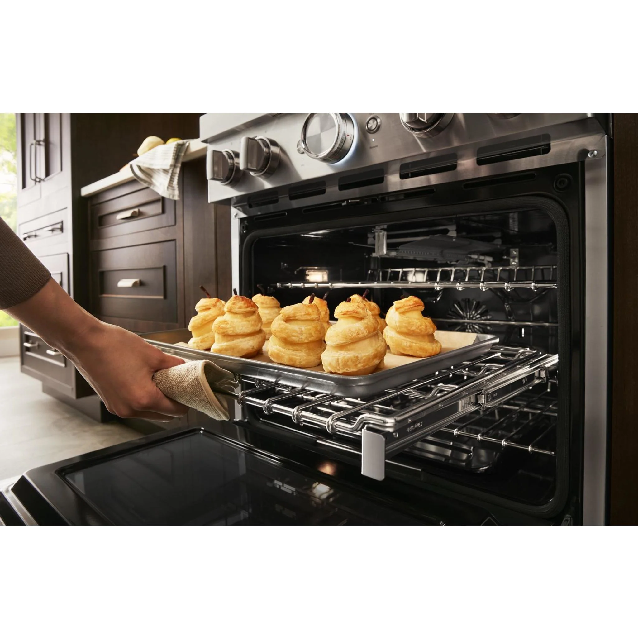 KitchenAid  30'' Smart Commercial-Style Gas Range with 4 Burners - Avocado Cream (KFGC500JAV) - Image 23