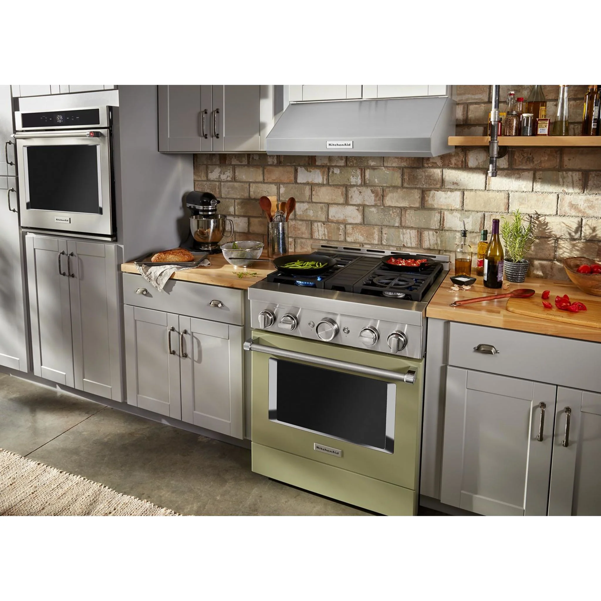 KitchenAid  30'' Smart Commercial-Style Gas Range with 4 Burners - Avocado Cream (KFGC500JAV) - Image 28