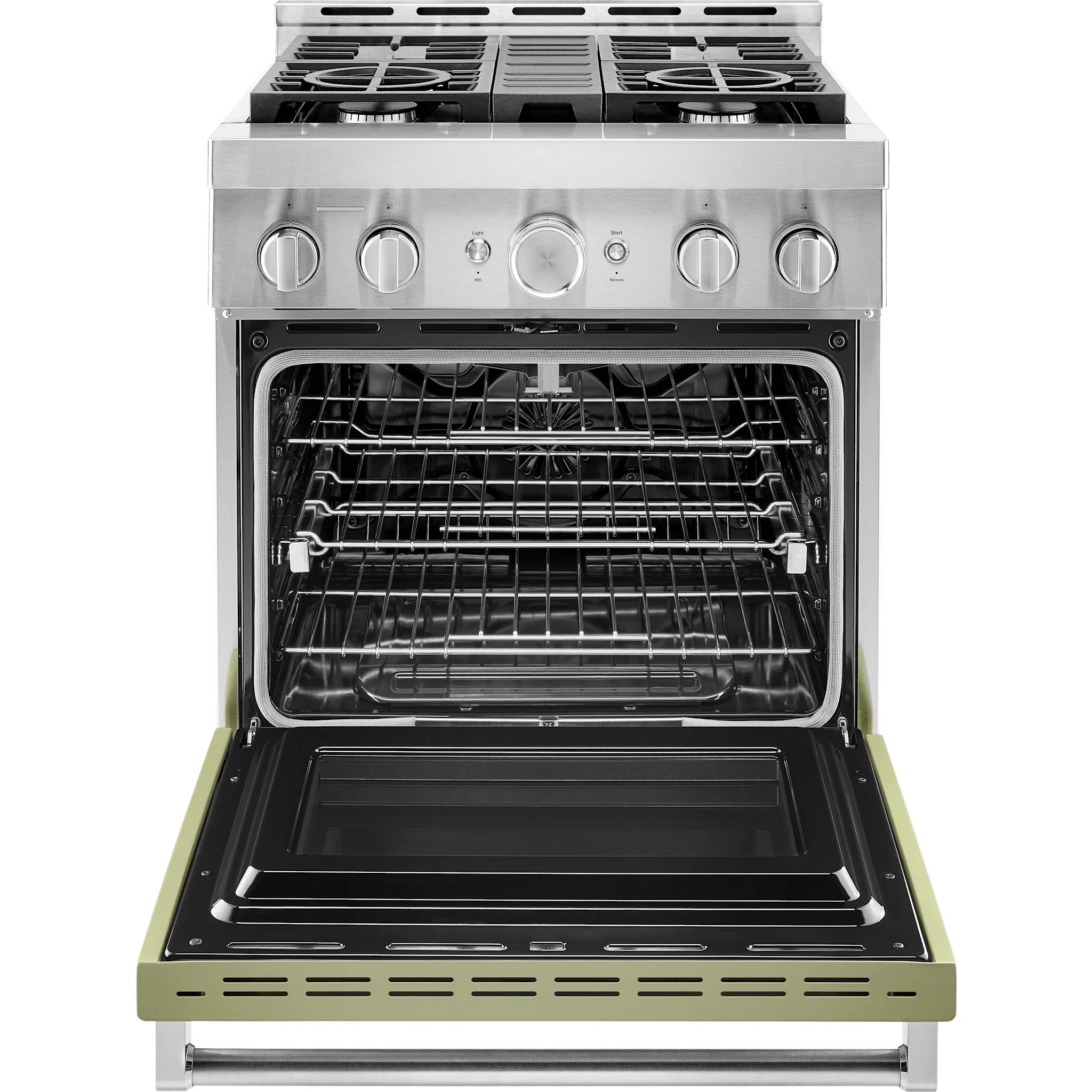 KitchenAid  30'' Smart Commercial-Style Gas Range with 4 Burners - Avocado Cream (KFGC500JAV) - Image 4