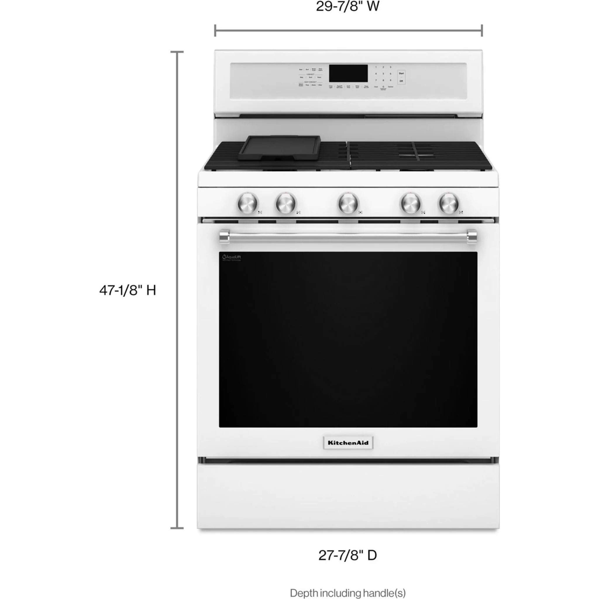 KitchenAid 30" 5-Burner Gas Convection Range - White (KFGG500EWH) - Image 23