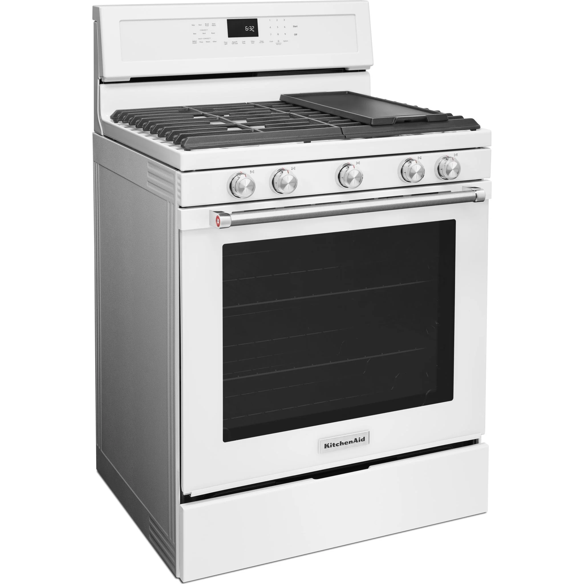 KitchenAid 30" 5-Burner Gas Convection Range - White (KFGG500EWH) - Image 4