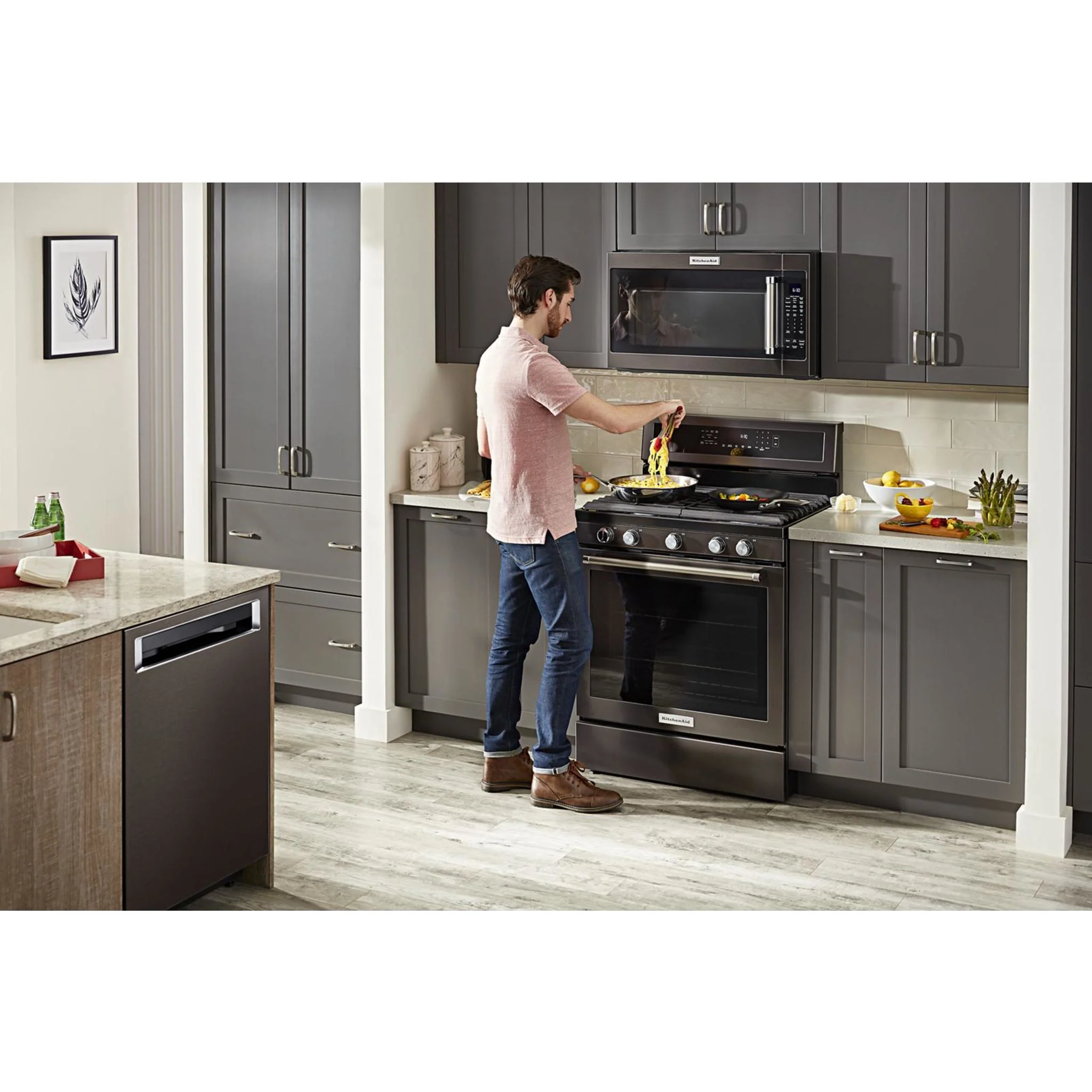 KitchenAid 30" 5-Burner Gas Convection Range - Black Stainless (KFGG500EBS) - Image 12