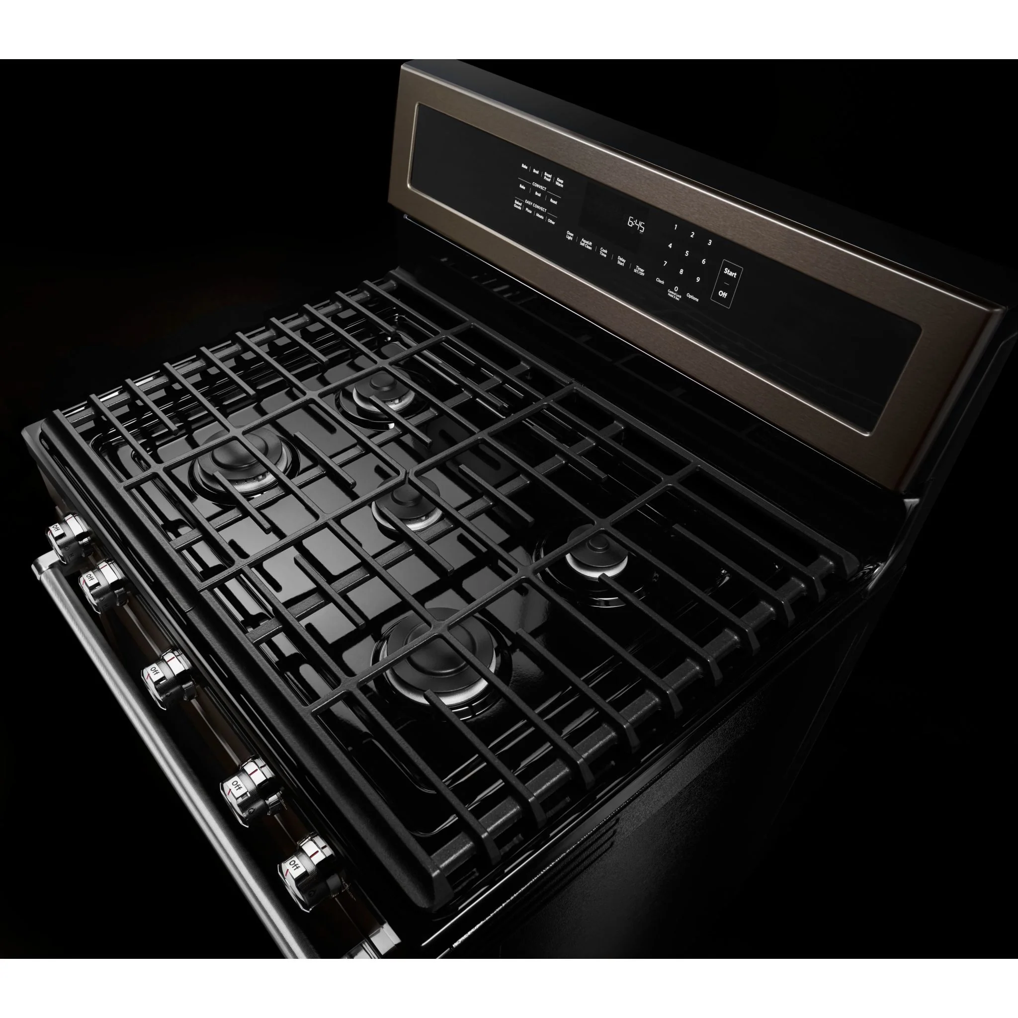 KitchenAid 30" 5-Burner Gas Convection Range - Black Stainless (KFGG500EBS) - Image 3