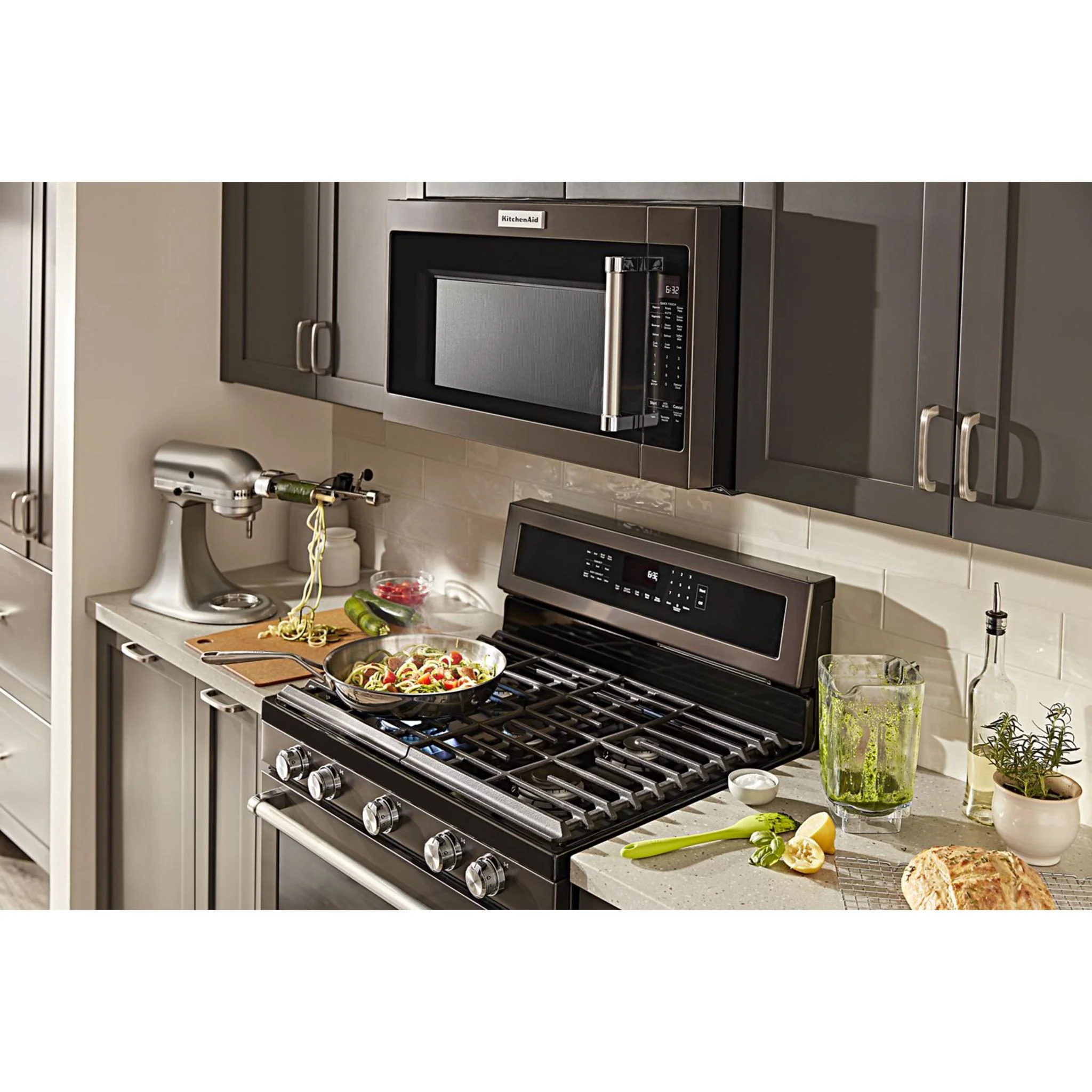 KitchenAid 30" 5-Burner Gas Convection Range - Black Stainless (KFGG500EBS) - Image 34