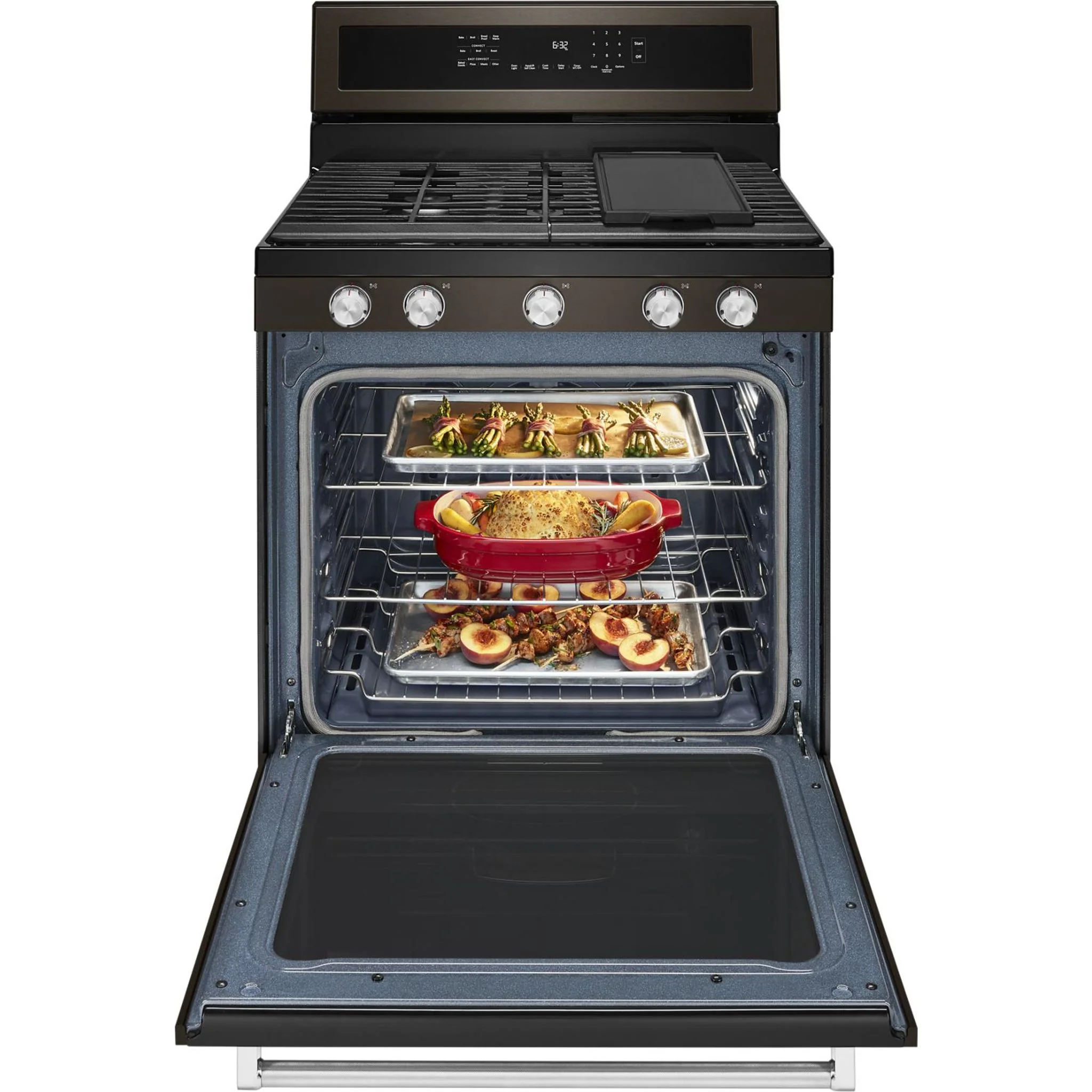 KitchenAid 30" 5-Burner Gas Convection Range - Black Stainless (KFGG500EBS) - Image 41