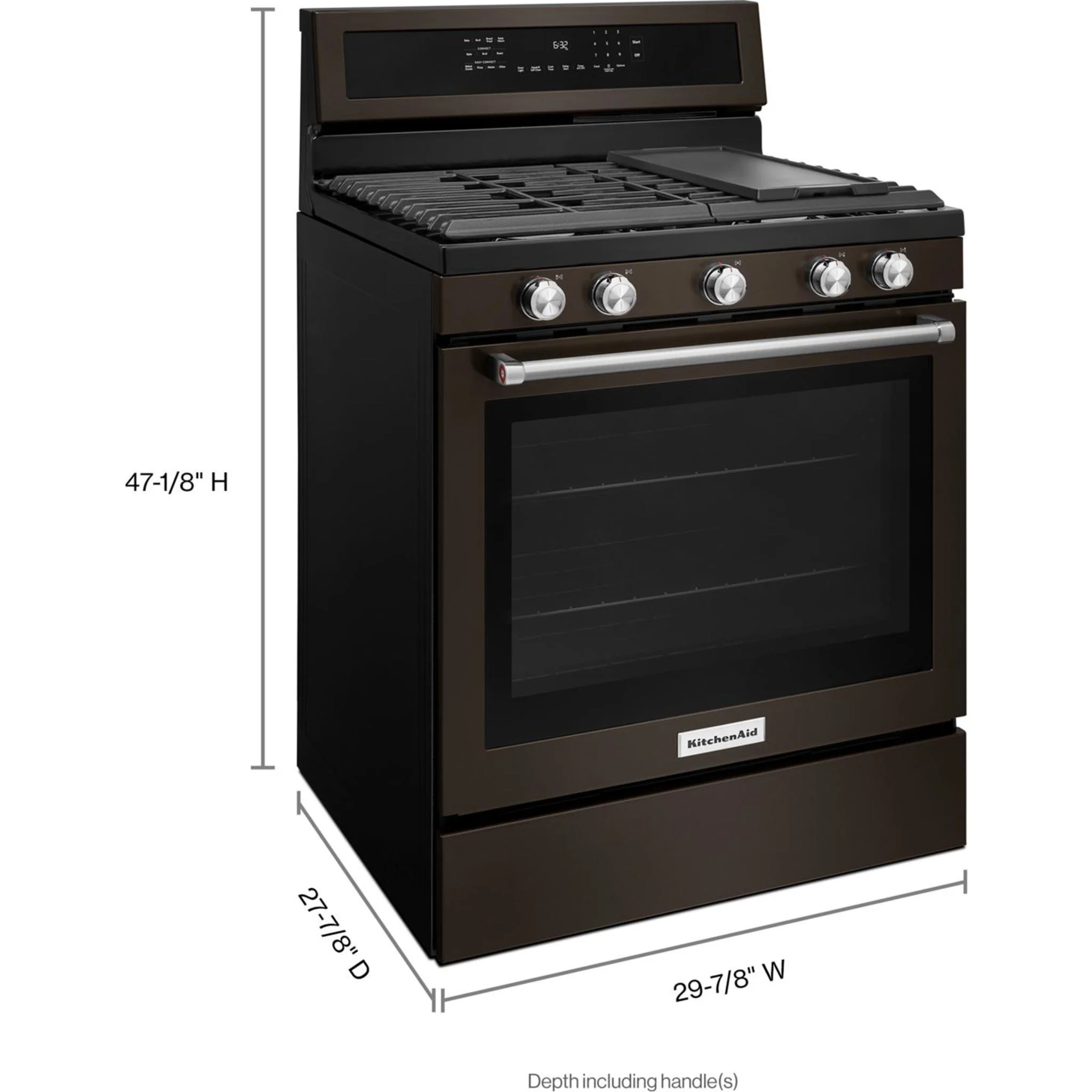 KitchenAid 30" 5-Burner Gas Convection Range - Black Stainless (KFGG500EBS) - Image 43