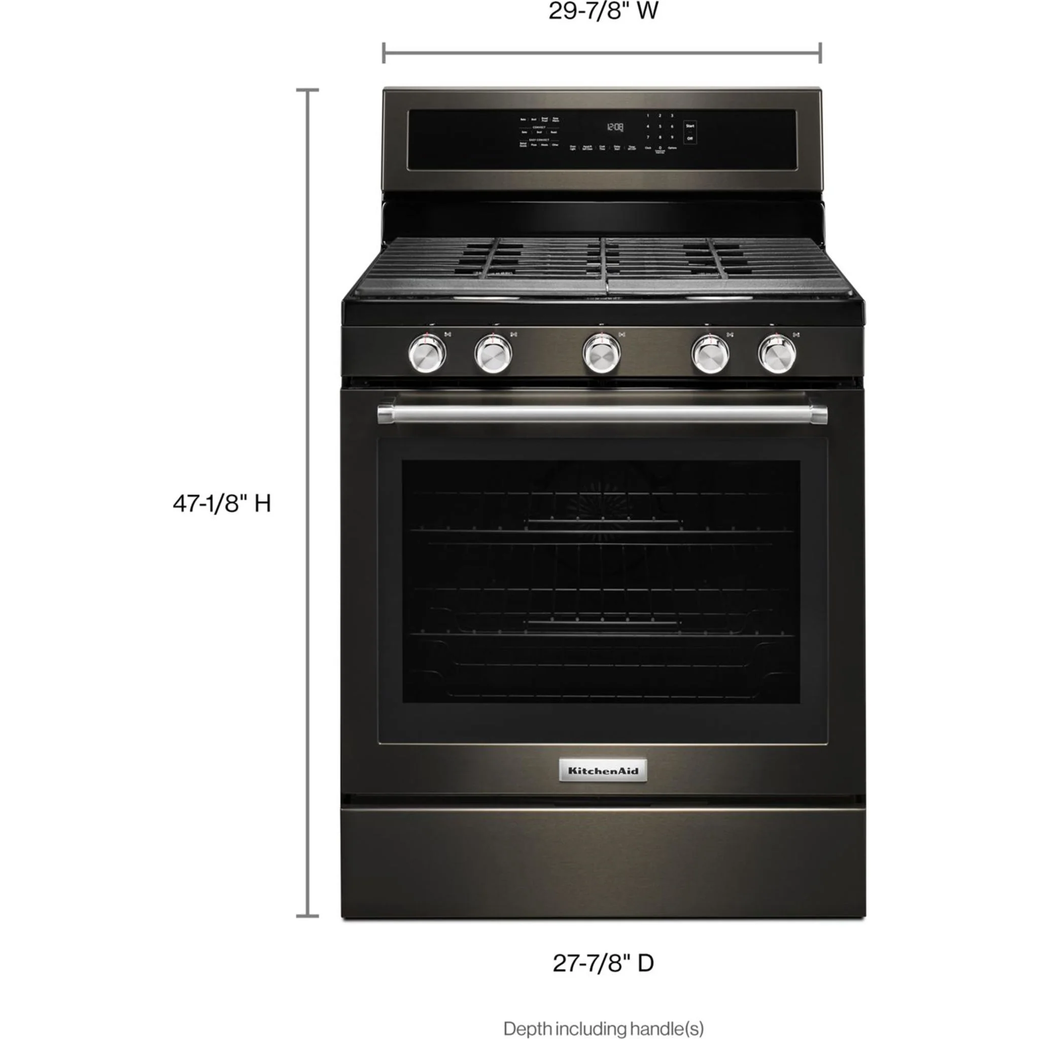 KitchenAid 30" 5-Burner Gas Convection Range - Black Stainless (KFGG500EBS) - Image 44