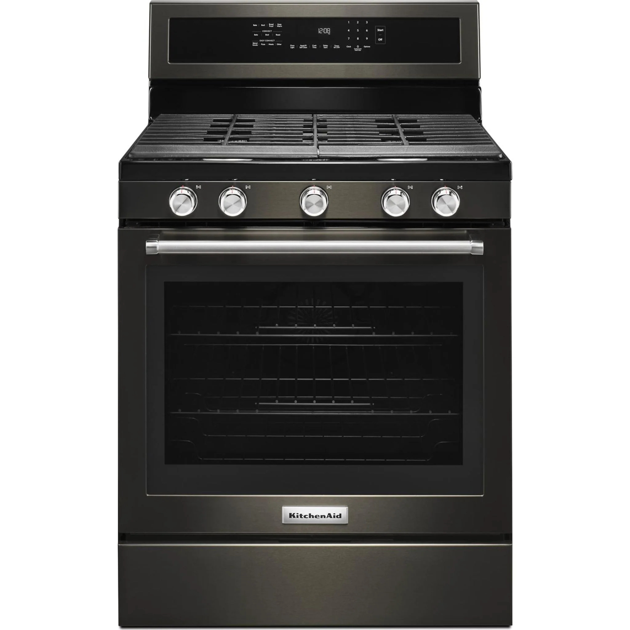 KitchenAid 30" 5-Burner Gas Convection Range - Black Stainless (KFGG500EBS) - Image 46