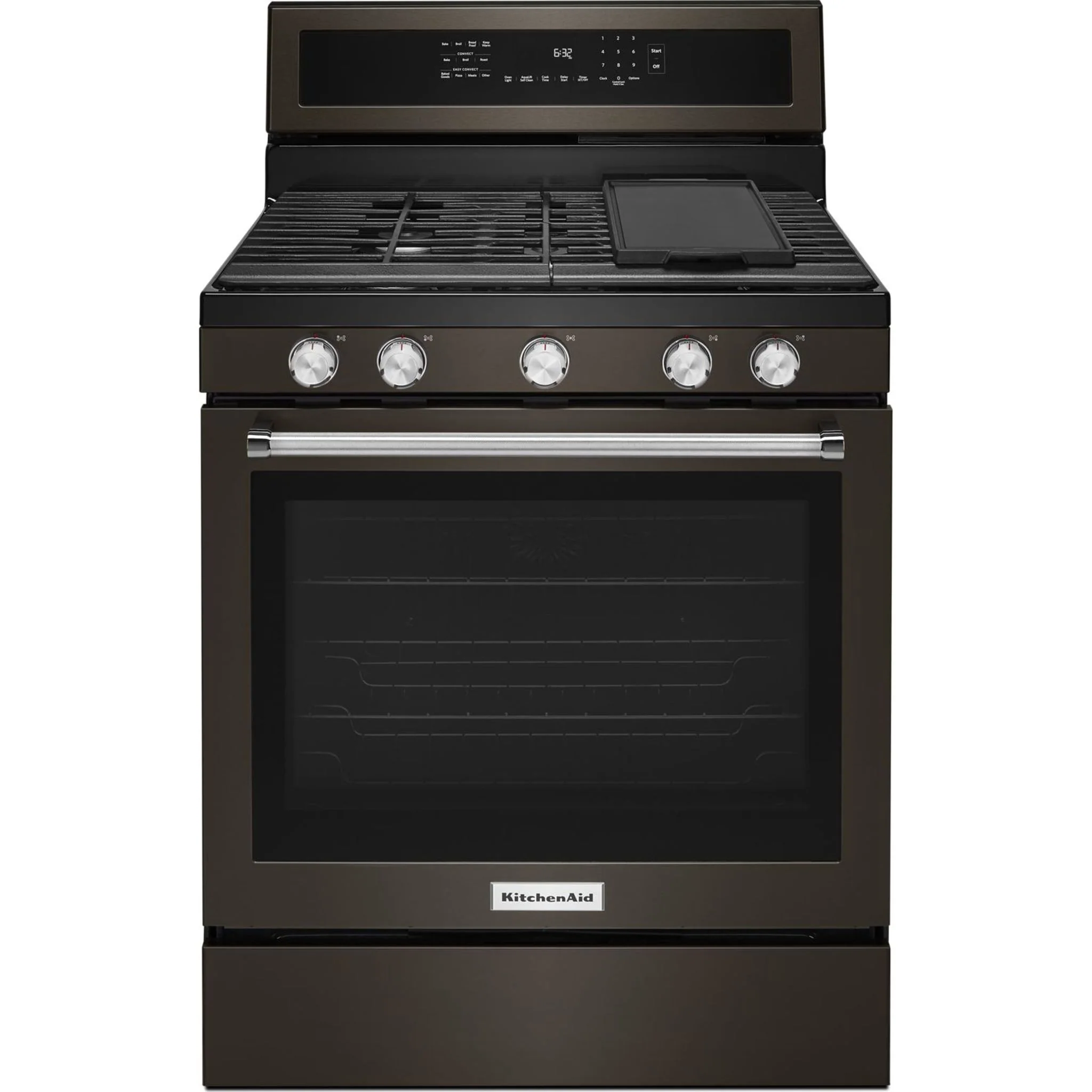KitchenAid 30" 5-Burner Gas Convection Range - Black Stainless (KFGG500EBS) - Image 5
