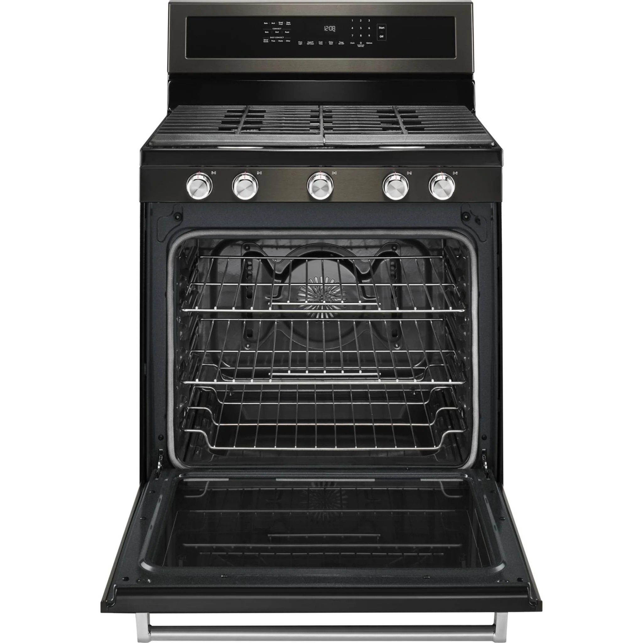 KitchenAid 30" 5-Burner Gas Convection Range - Black Stainless (KFGG500EBS) - Image 50