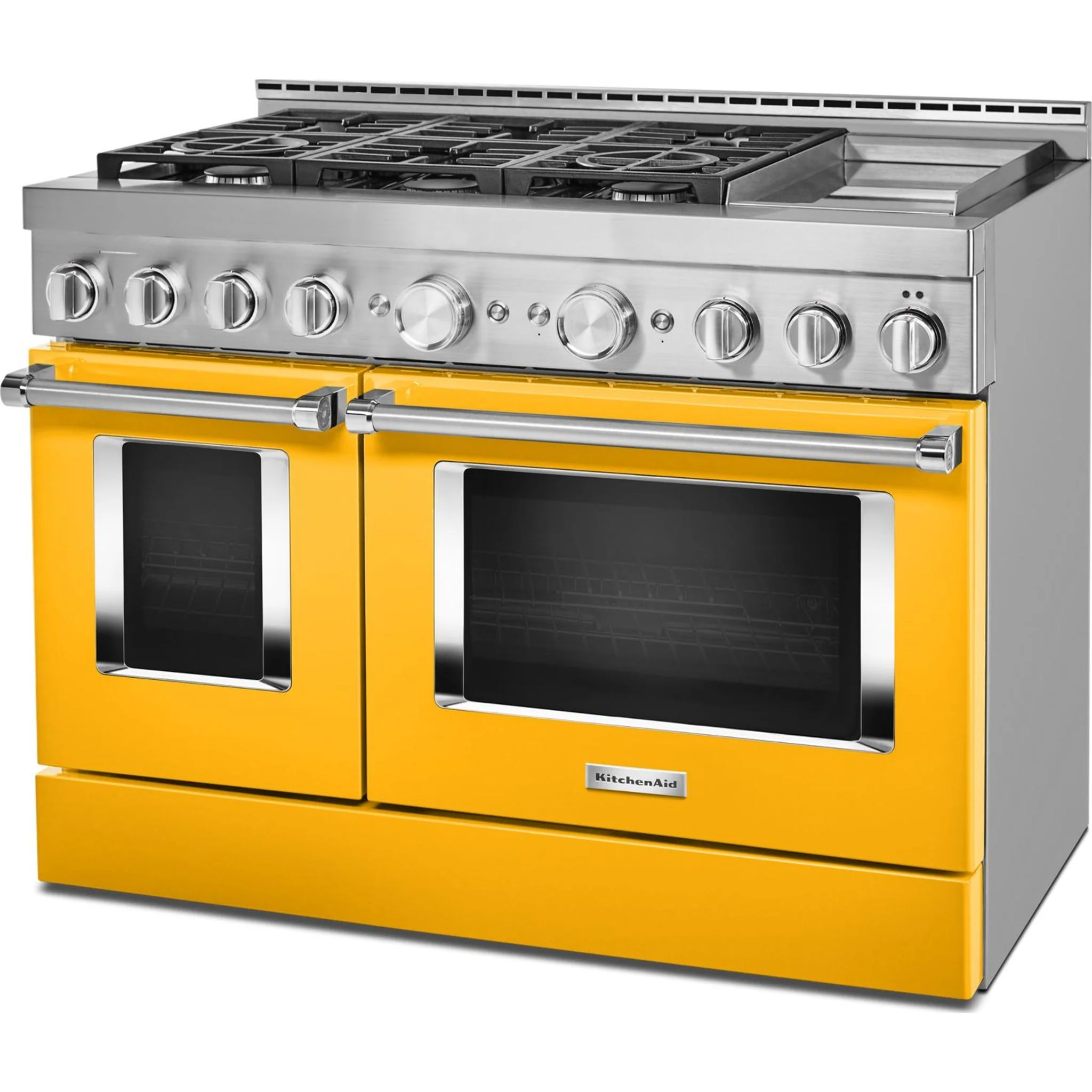 KitchenAid  48'' Smart Commercial-Style Gas Range with Griddle - Yellow Pepper (KFGC558JYP) - Image 17