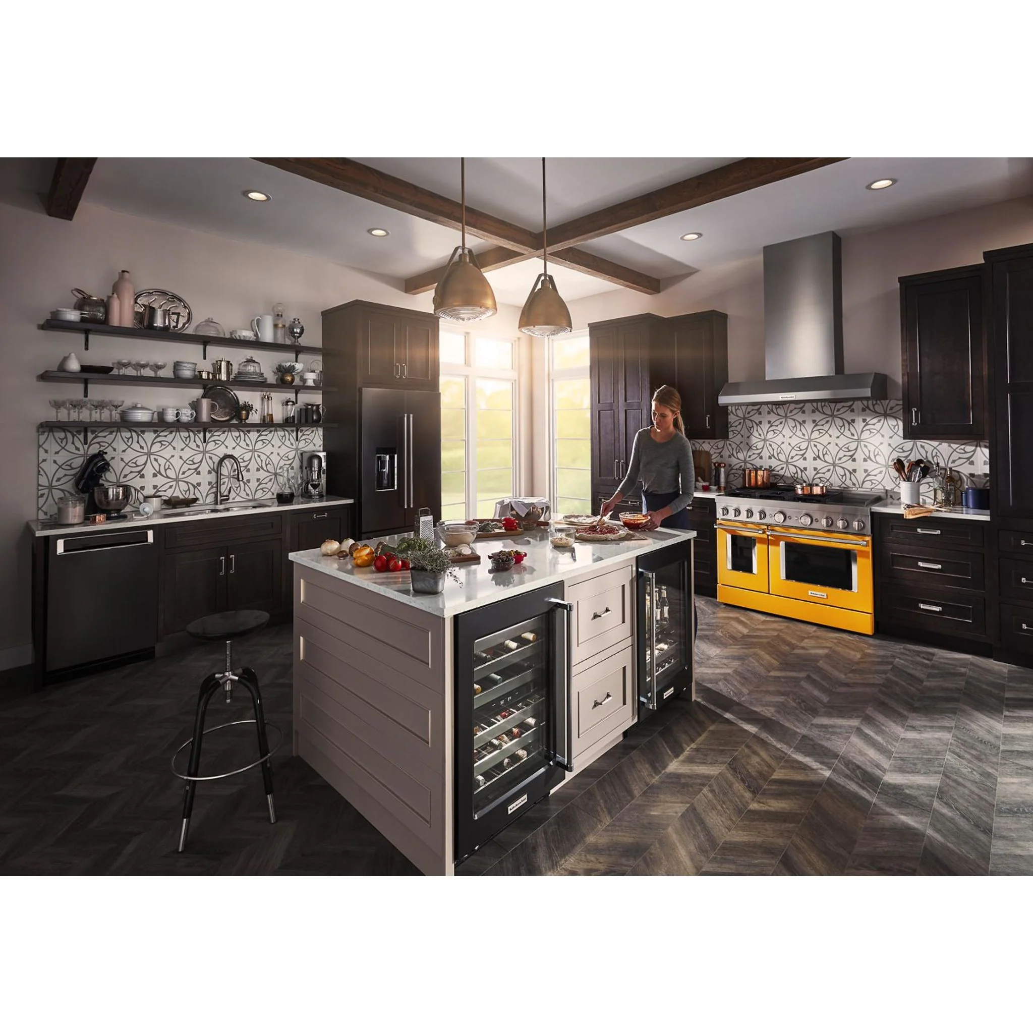 KitchenAid  48'' Smart Commercial-Style Gas Range with Griddle - Yellow Pepper (KFGC558JYP) - Image 39