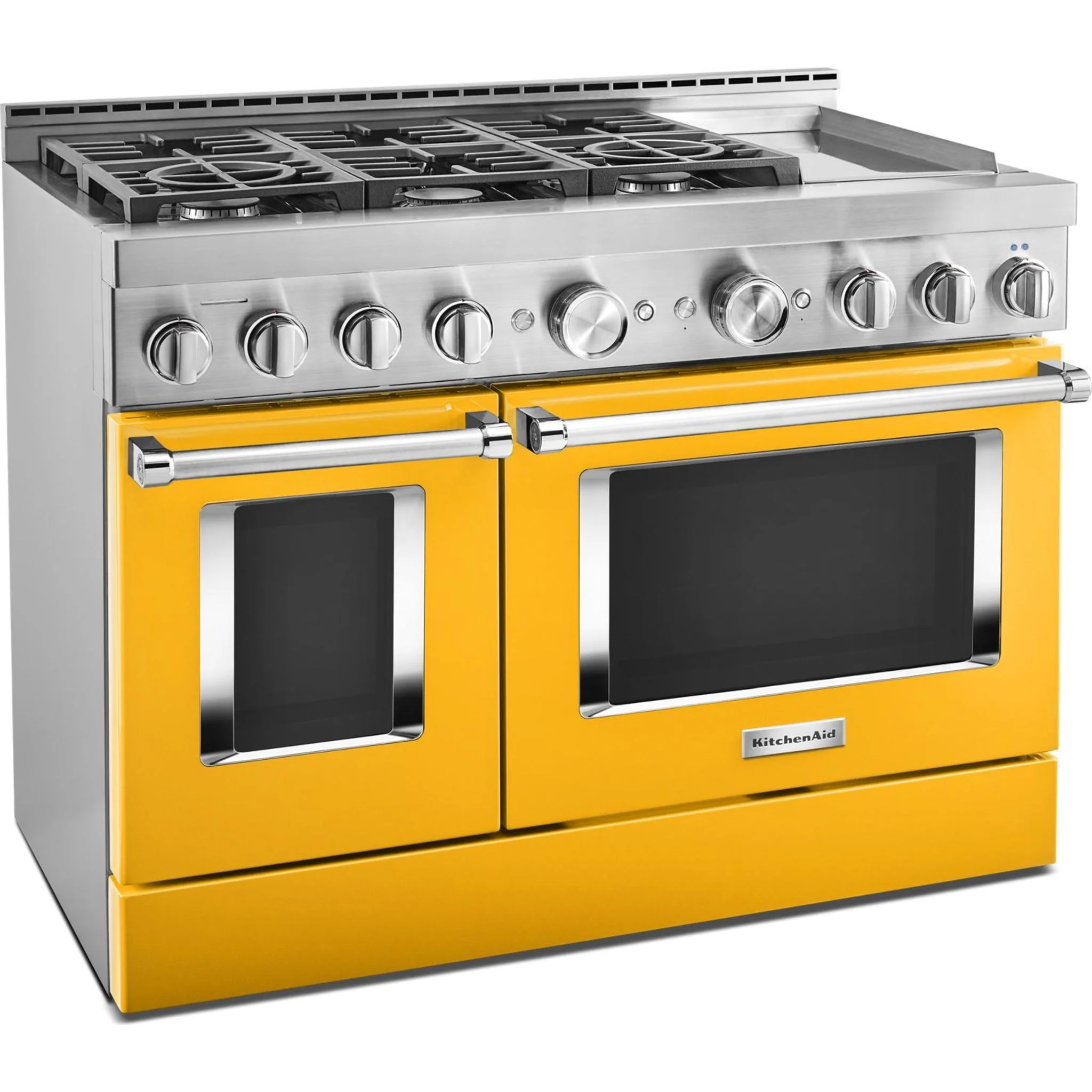 KitchenAid  48'' Smart Commercial-Style Gas Range with Griddle - Yellow Pepper (KFGC558JYP) - Image 45