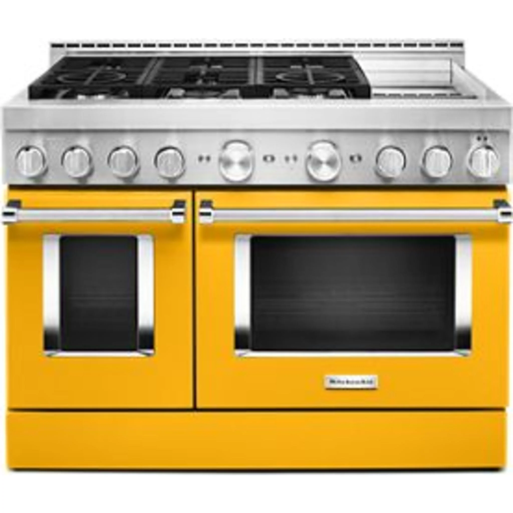 KitchenAid  48'' Smart Commercial-Style Gas Range with Griddle - Yellow Pepper (KFGC558JYP) - Image 49