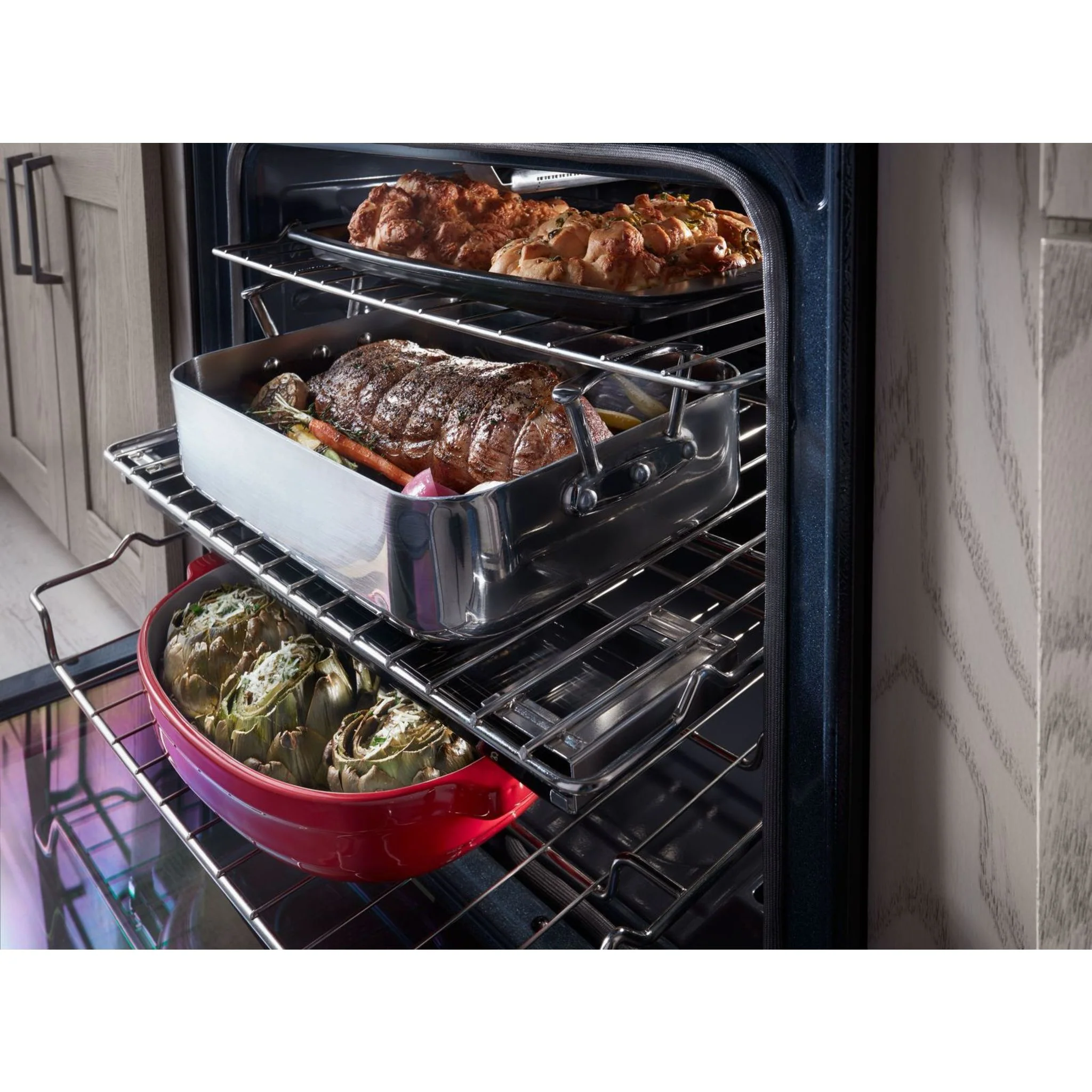 KitchenAid 30" 5-Burner Gas Convection Front Control Range - Stainless Steel (KSGG700ESS) - Image 11