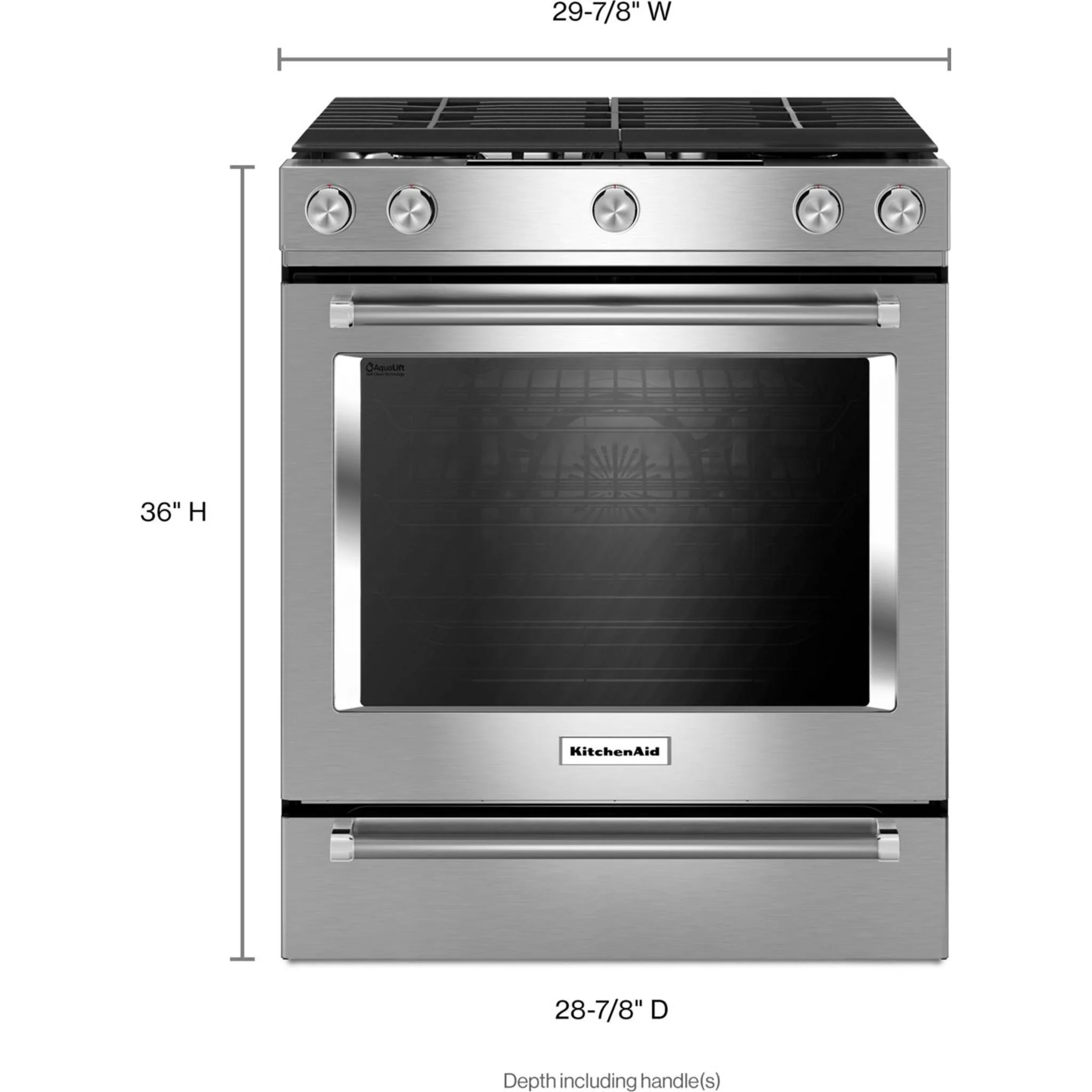 KitchenAid 30" 5-Burner Gas Convection Front Control Range - Stainless Steel (KSGG700ESS) - Image 14