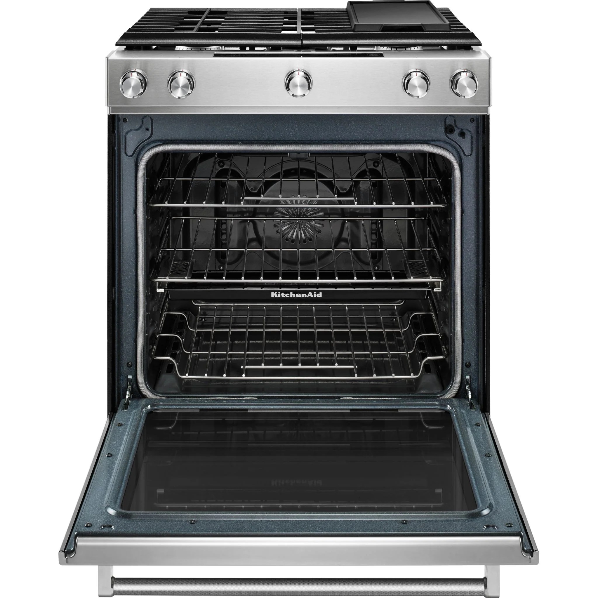 KitchenAid 30" 5-Burner Gas Convection Front Control Range - Stainless Steel (KSGG700ESS) - Image 2