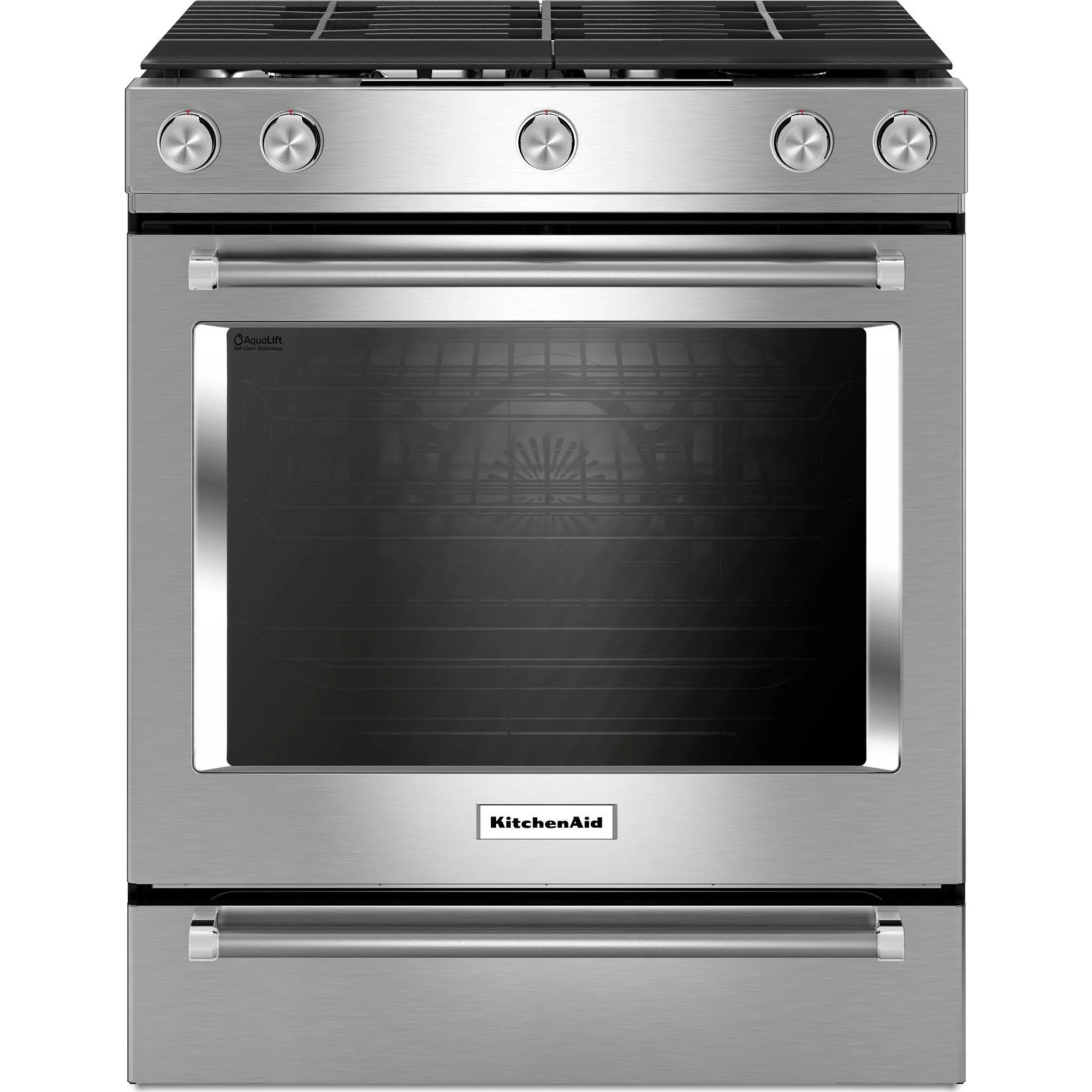 KitchenAid 30" 5-Burner Gas Convection Front Control Range - Stainless Steel (KSGG700ESS) - Image 4