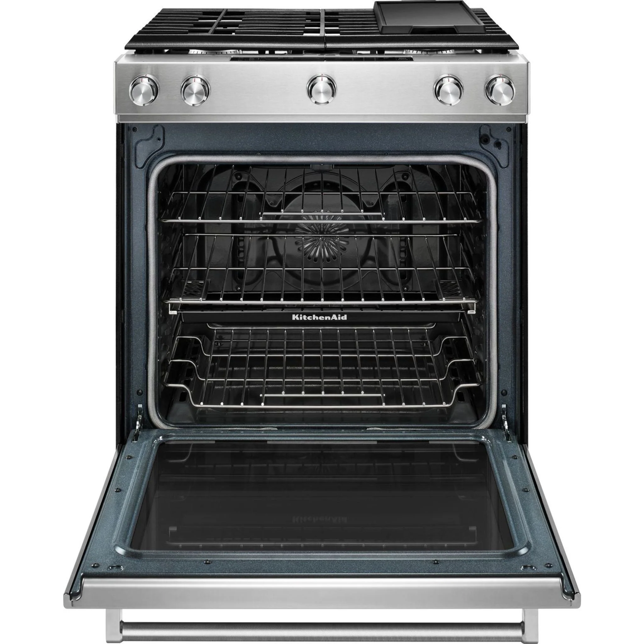 KitchenAid 30" 5-Burner Gas Convection Front Control Range - Stainless Steel (KSGG700ESS) - Image 5