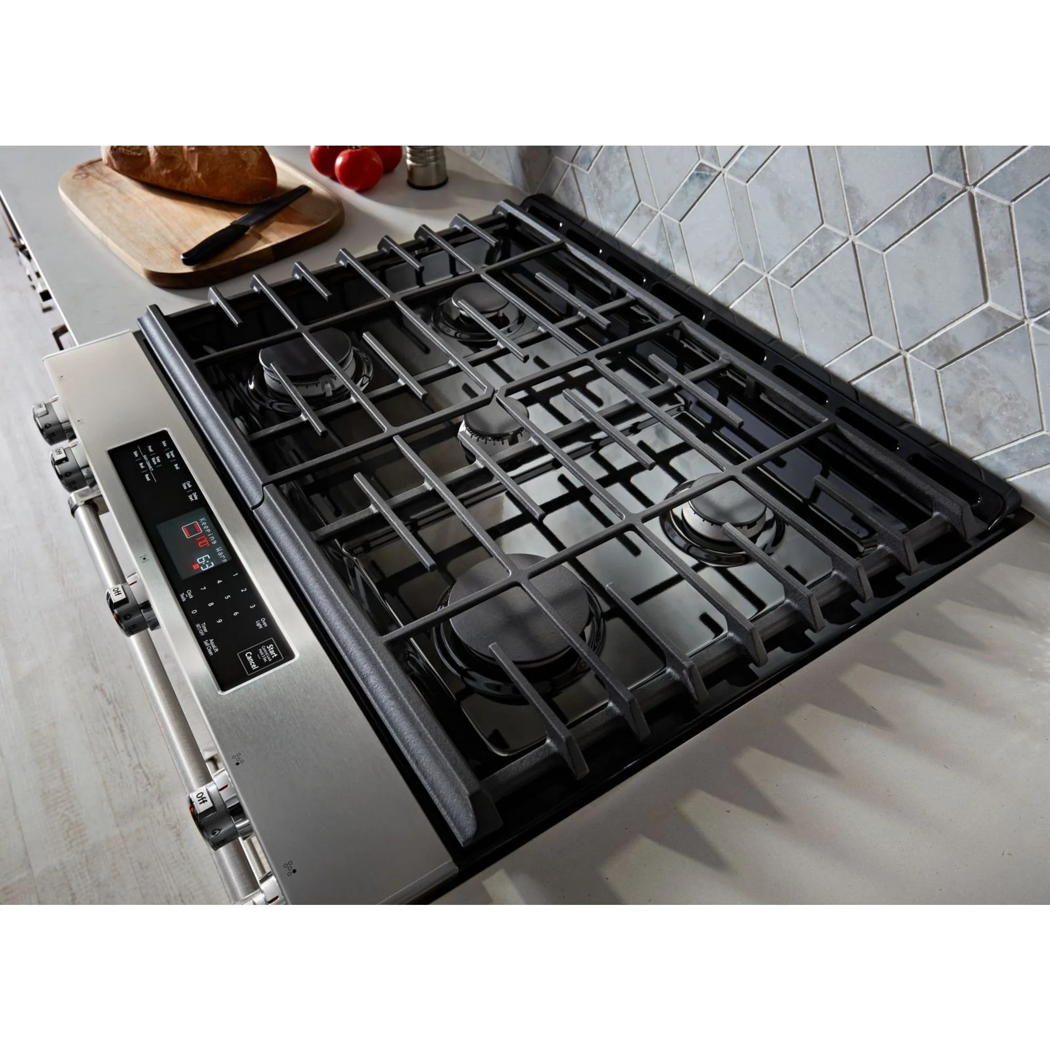KitchenAid 30" 5-Burner Gas Convection Front Control Range - Stainless Steel (KSGG700ESS) - Image 8