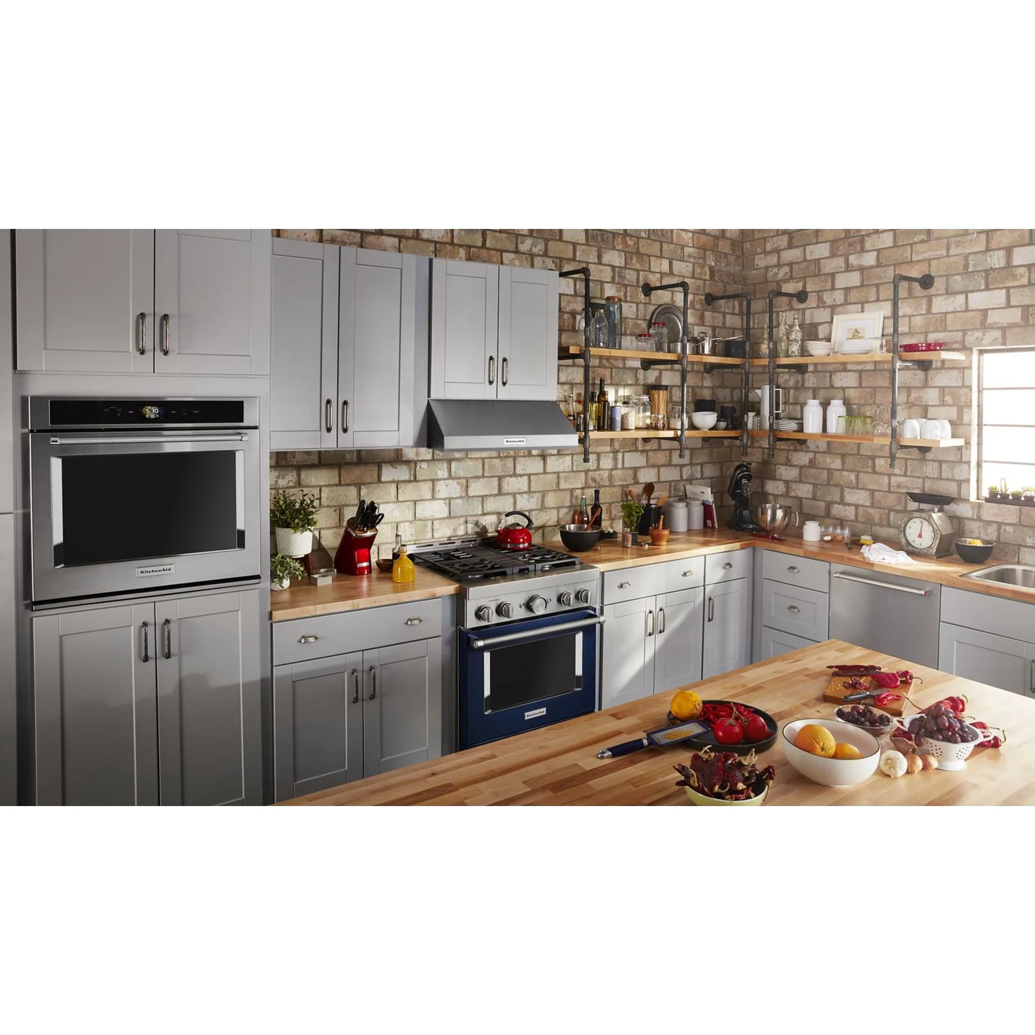 KitchenAid  30'' Smart Commercial-Style Gas Range with 4 Burners - Ink Blue (KFGC500JIB) - Image 25