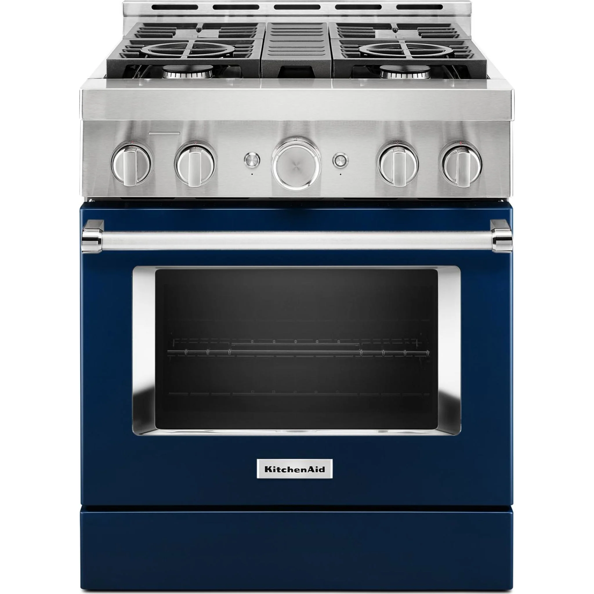 KitchenAid  30'' Smart Commercial-Style Gas Range with 4 Burners - Ink Blue (KFGC500JIB) - Image 3