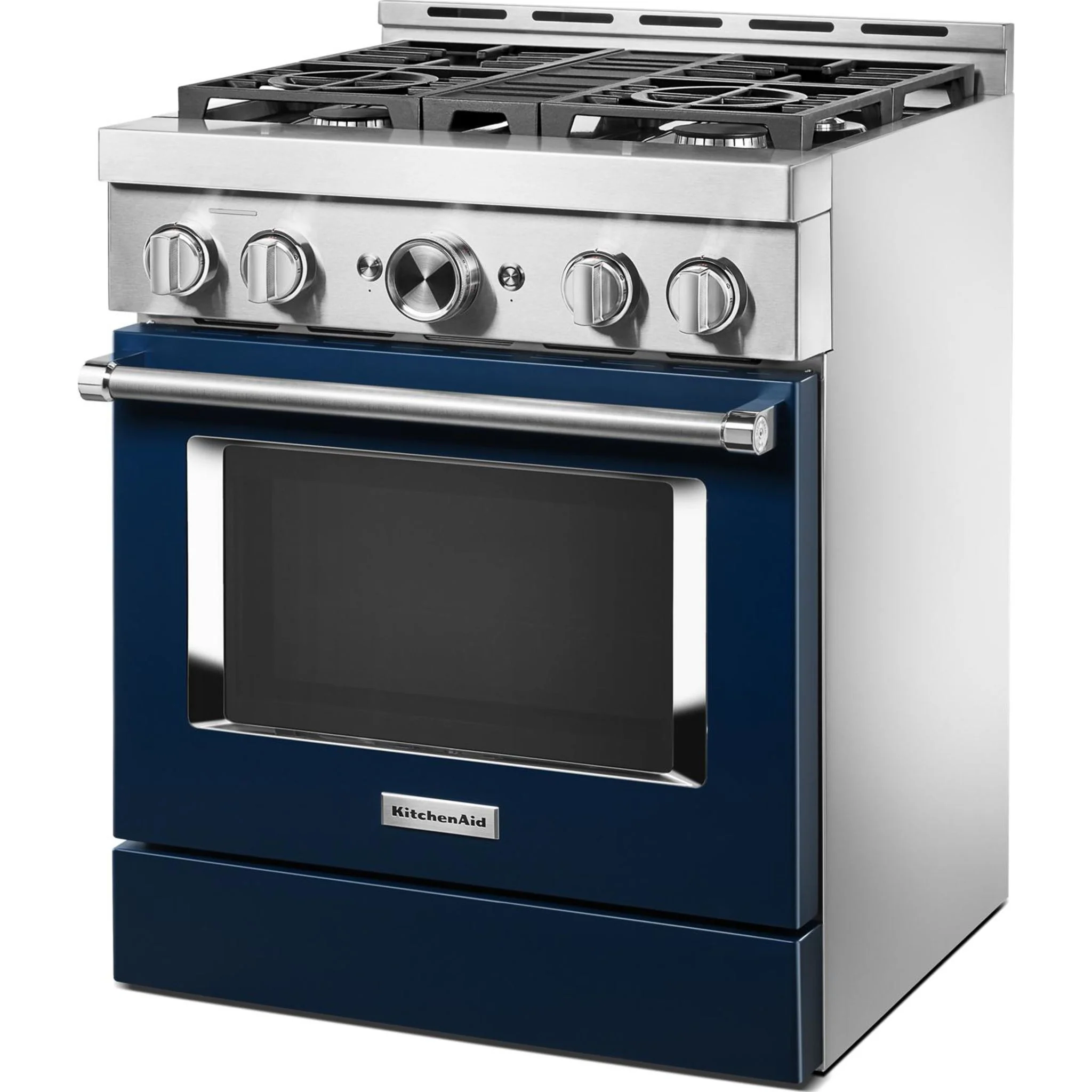 KitchenAid  30'' Smart Commercial-Style Gas Range with 4 Burners - Ink Blue (KFGC500JIB) - Image 8