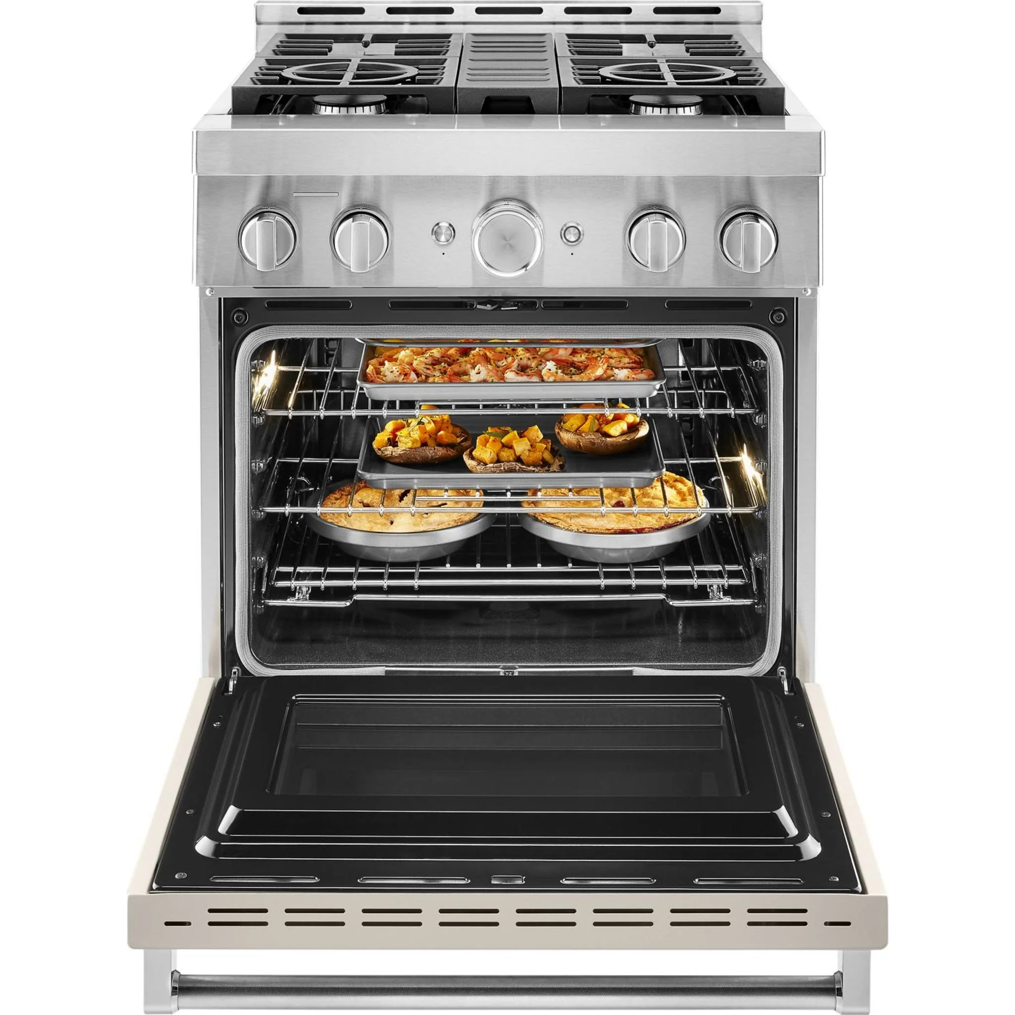 KitchenAid  30'' Smart Commercial-Style Gas Range with 4 Burners - Milkshake (KFGC500JMH) - Image 27