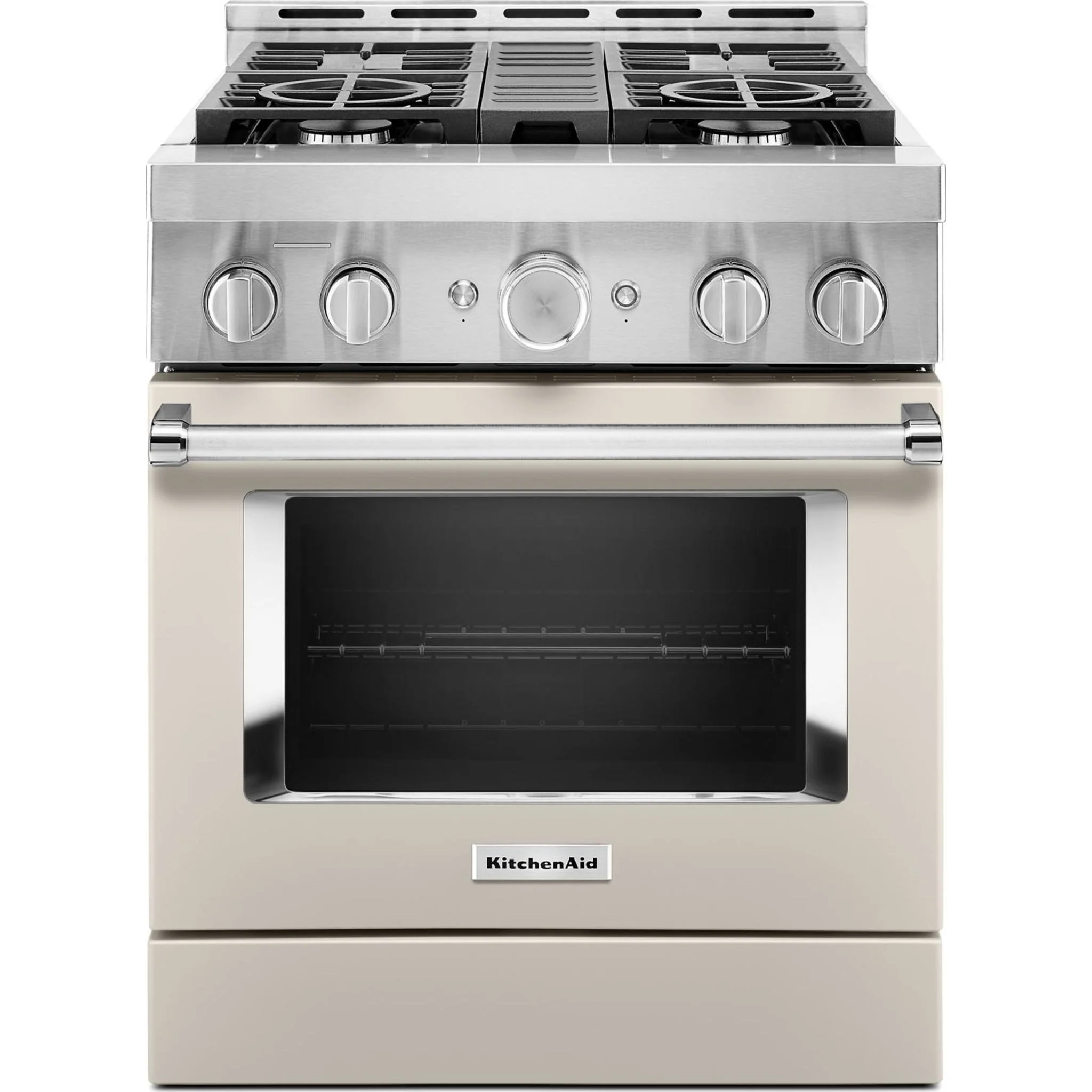 KitchenAid  30'' Smart Commercial-Style Gas Range with 4 Burners - Milkshake (KFGC500JMH) - Image 4