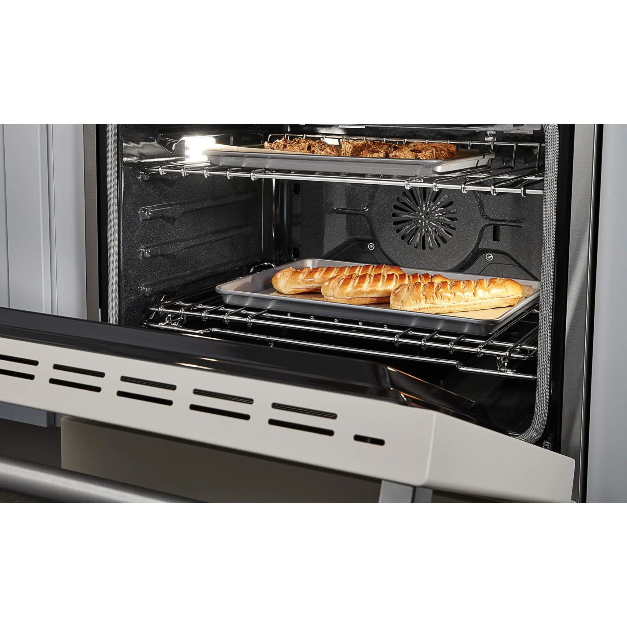 KitchenAid  30'' Smart Commercial-Style Gas Range with 4 Burners - Milkshake (KFGC500JMH) - Image 42