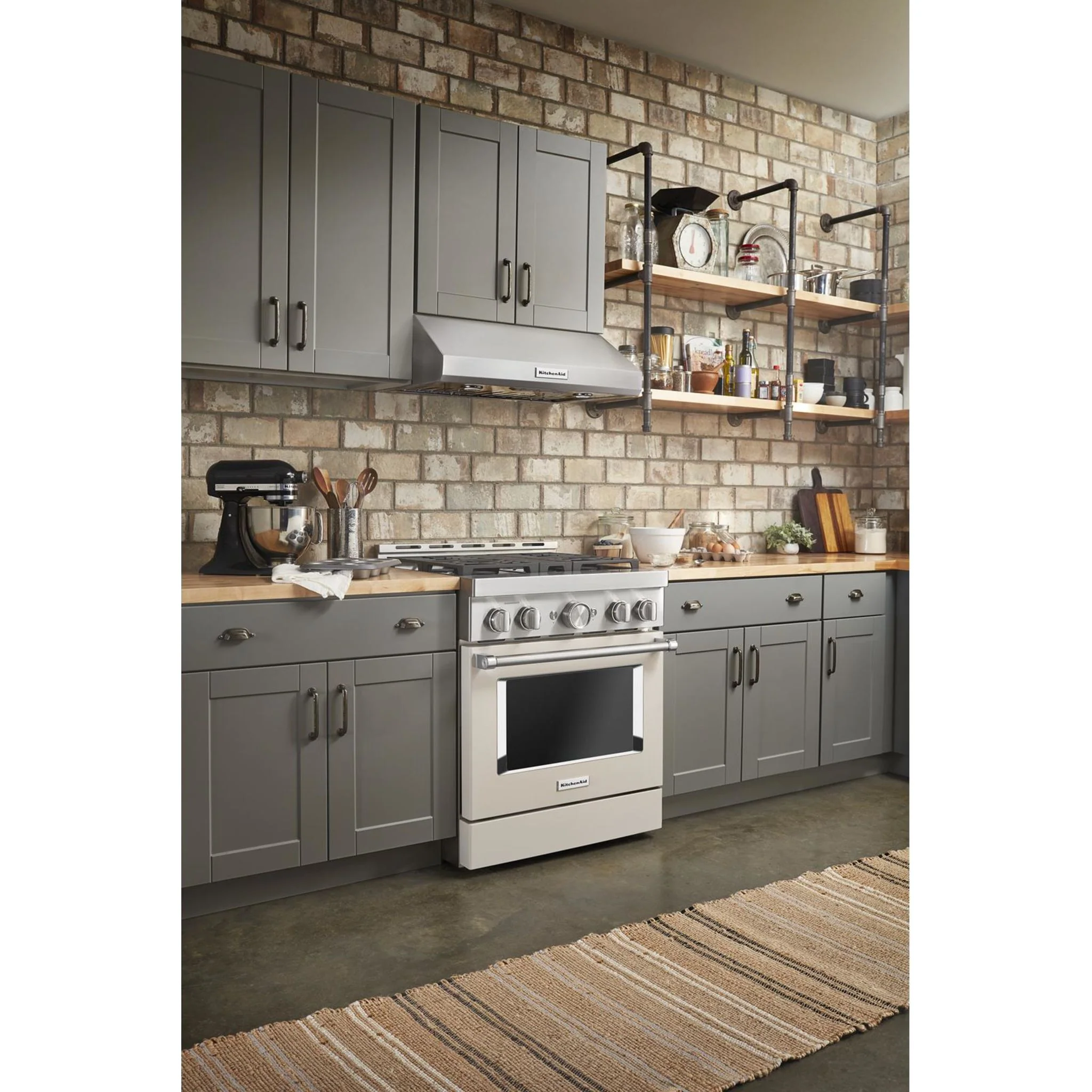 KitchenAid  30'' Smart Commercial-Style Gas Range with 4 Burners - Milkshake (KFGC500JMH) - Image 43